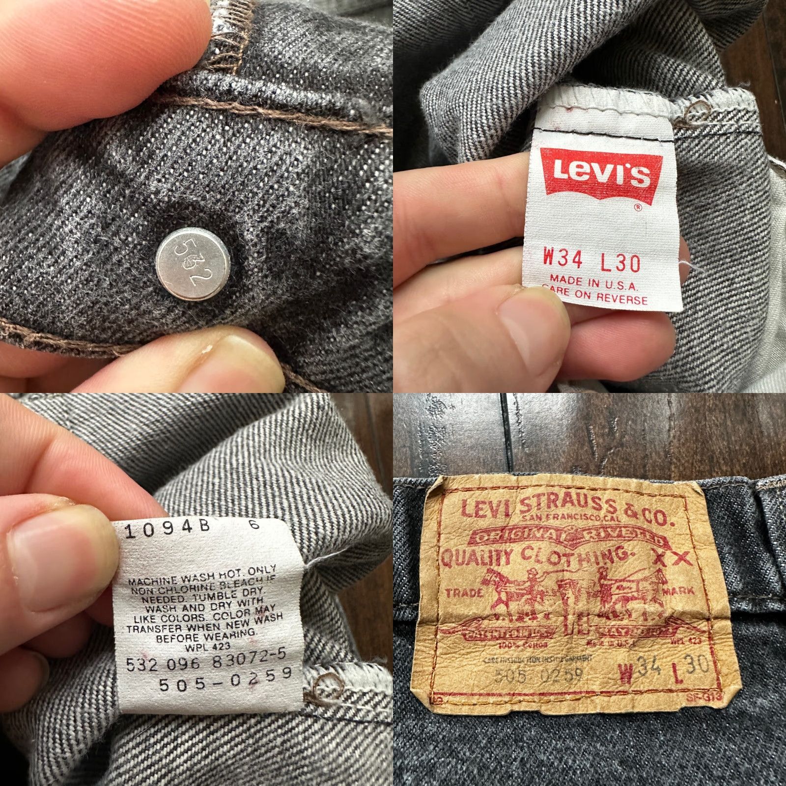 Levi's VINTAGE Levi's Jeans 34x30 Men Mid Rise Straight Fit Gray Cotton 90s Retro Authentic Size US 34 / EU 50 - 8 Thumbnail