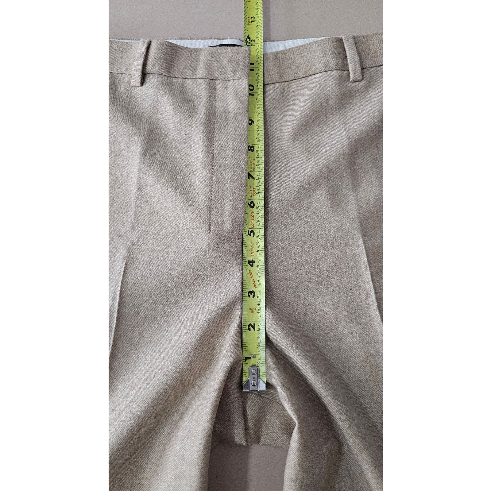 Theory Theory Tan Wool Sleek Flannel Wide Leg Trousers Pants 10 Size 32" / US 10 / IT 46 - 4 Thumbnail