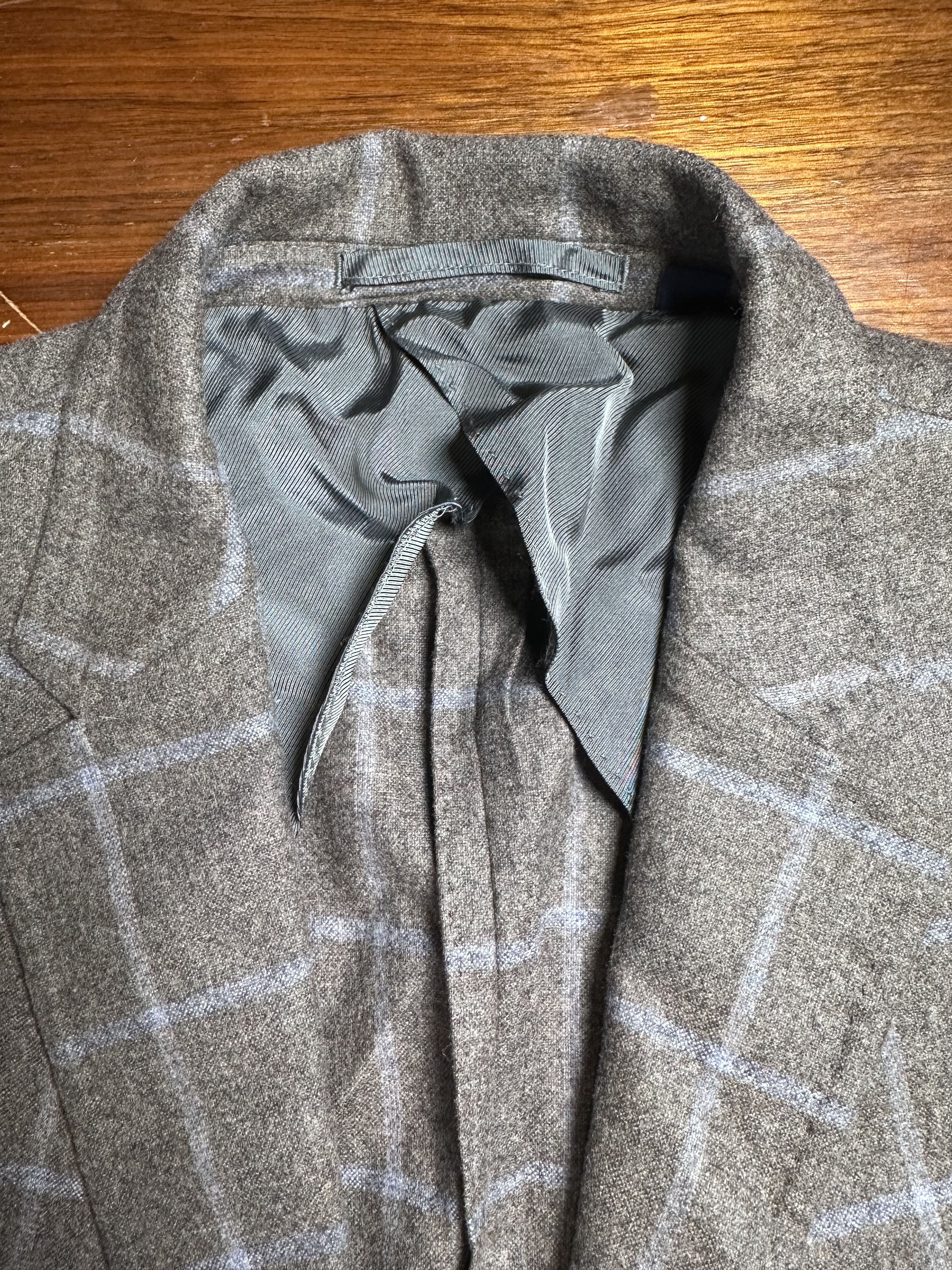 Faconnable Façonnable Windowpane Wool Blazer Sport Coat Grey Size US XL / EU 56 / 4 - 4 Thumbnail