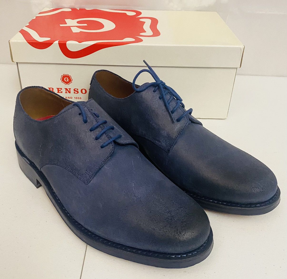 Grenson Grenson Blue Leather Burnished Toe Finnegan Derby 10 NIB Size US 10 / EU 43 - 8 Thumbnail
