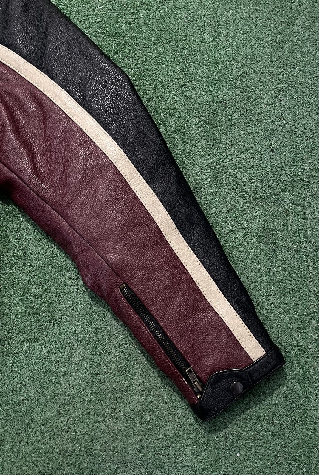 Leather × Vintage Biker Leather Jacket Vintage High Five Moto Wear Size XS / US 0-2 / IT 36-38 - 3 Thumbnail