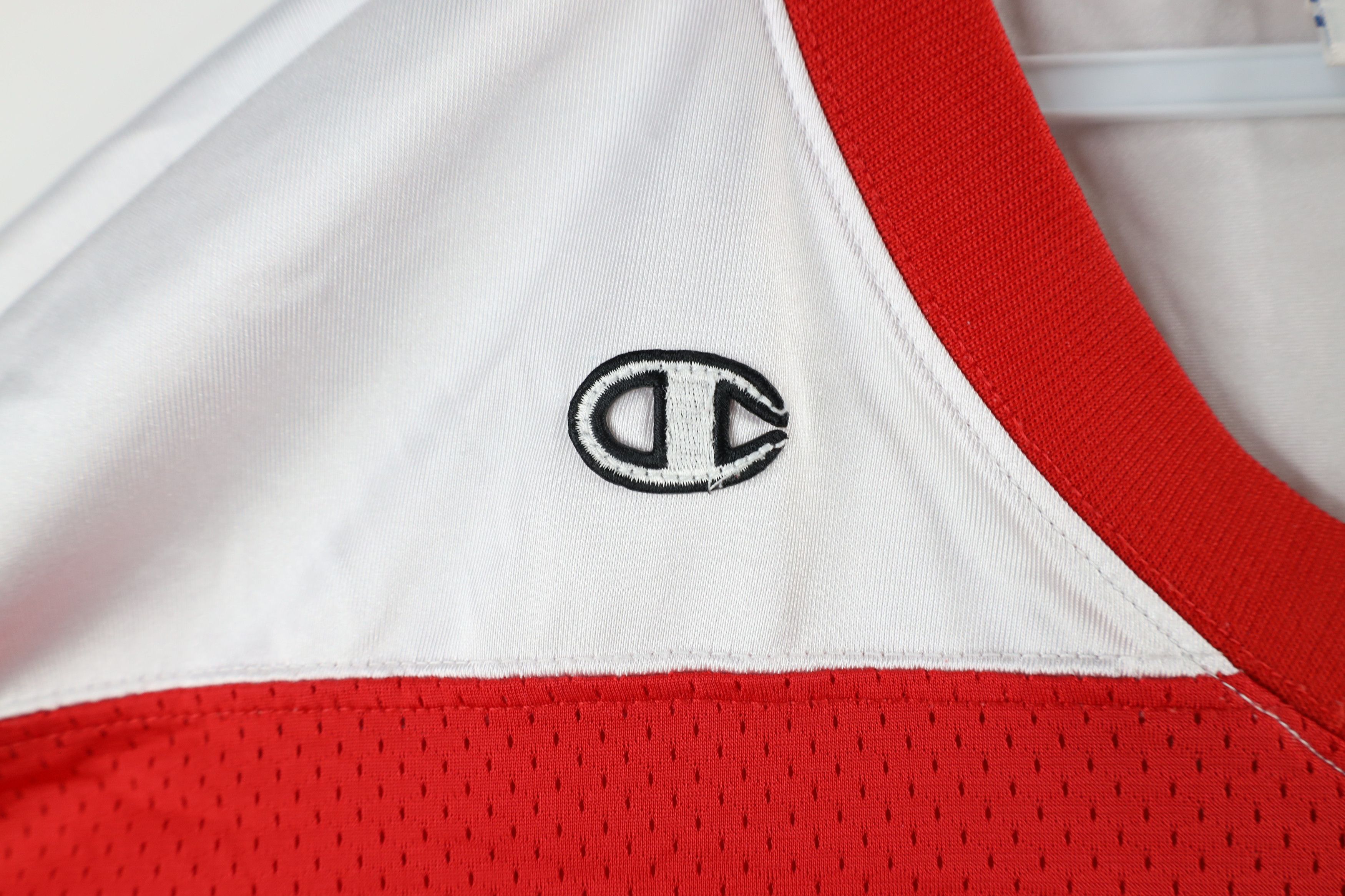 Champion Vintage 90s Champion Mesh Basketball Jersey Warm Up T-Shirt Size US XL / EU 56 / 4 - 4 Thumbnail