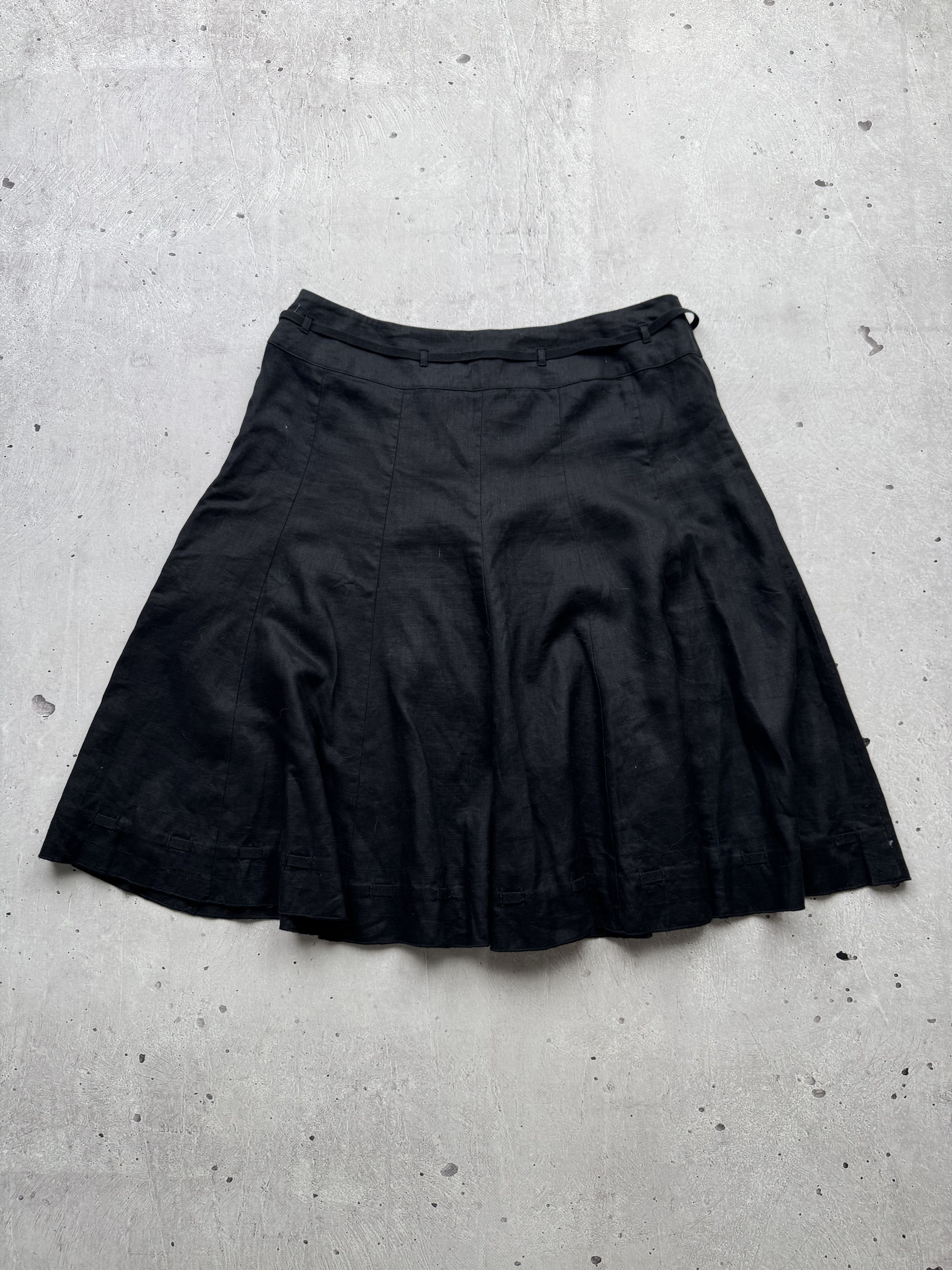 Japanese Brand × Vintage Vintage Linen Flared Belted Japanese Style Mini Skirt Size 32" / US 10 / IT 46 - 5 Thumbnail