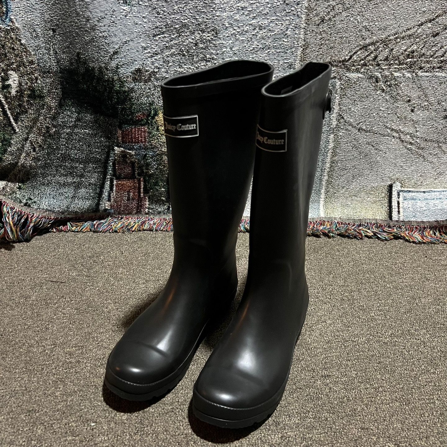 Juicy Couture Juicy Couture Long Wellington Rain Boots Black UK 7 250 Grailed