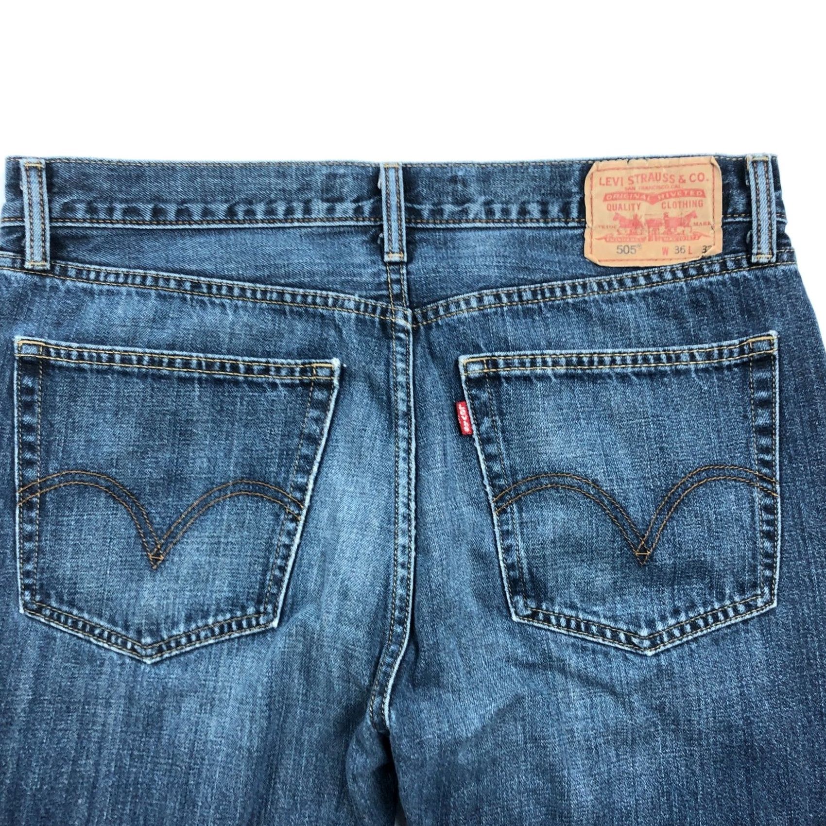 Levi's VINTAGE Levi's Jeans Mens 36x30 Blue 505 Straight Regular Fit Y2K Denim Pants Mens Size US 36 / EU 52 - 5 Thumbnail
