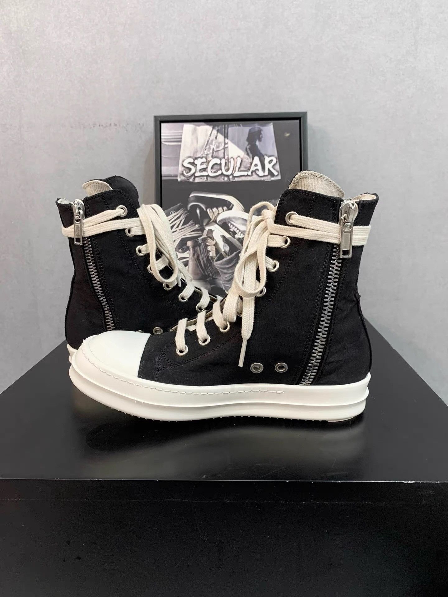 Rick Owens Rick Owens Satin Canvas Ramones K34 Size US 6.5 / IT 36.5 - 6 Thumbnail