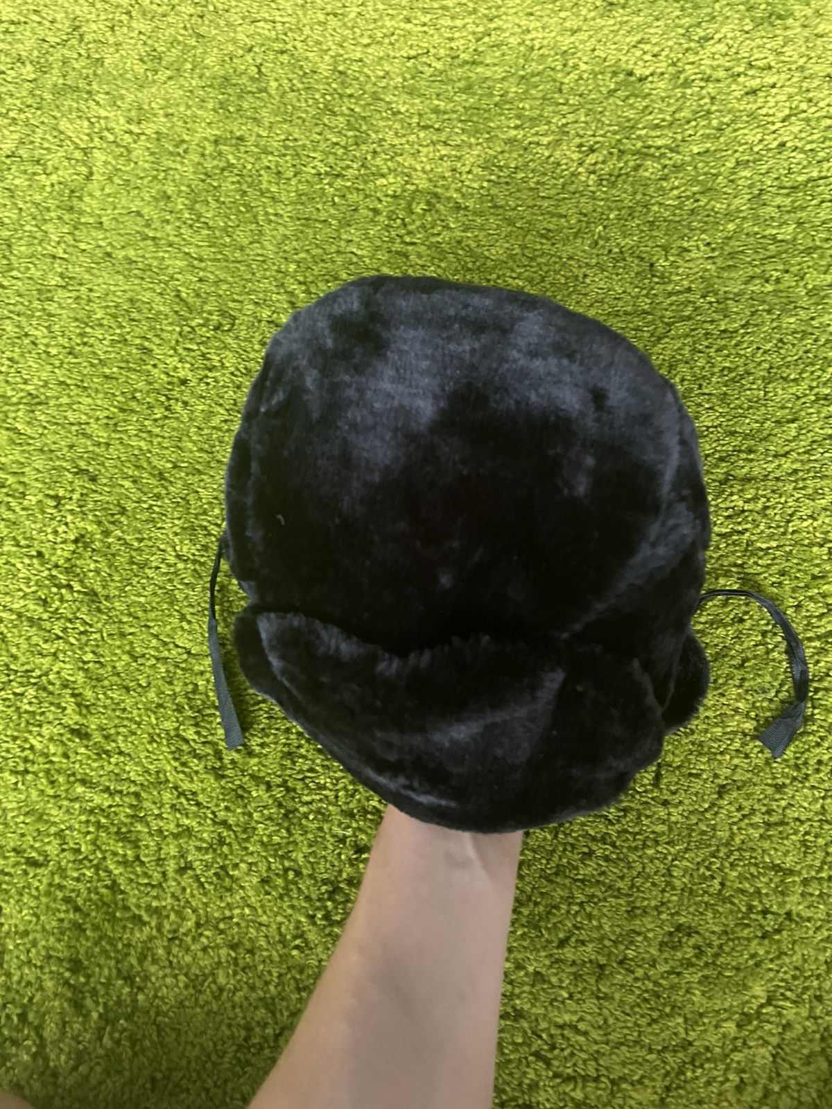 Designer Y2K fuzzy faux fur Ushanka trapper / checker hat Japanese Size 30 - 5 Thumbnail