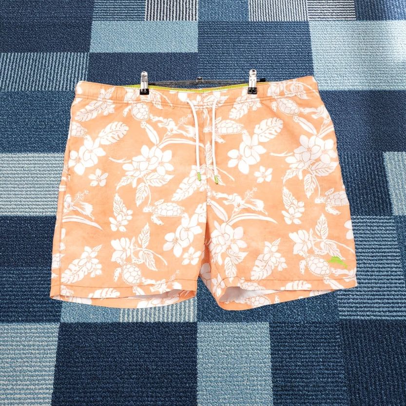 Tommy Bahama Tommy Bahama Trunk Shorts Mens XL Orange Floral Hawaiian Boardshorts Swim Surf Size US 36 / EU 52 - 1 Thumbnail