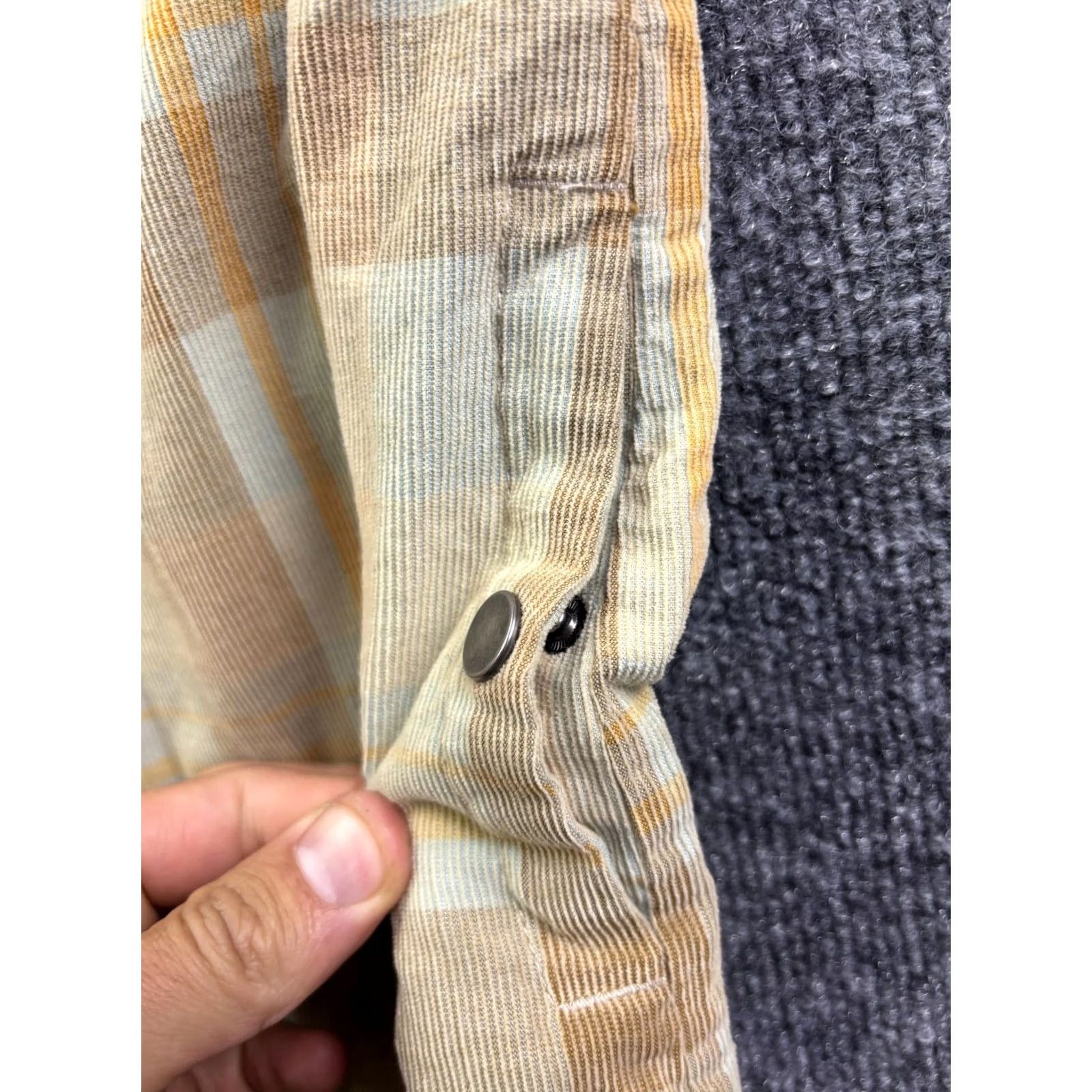 Prana PrAna Jacket Womens M Beige Plaid Corduroy Snap Front Lined Insulated Size M / US 6-8 / IT 42-44 - 5 Thumbnail