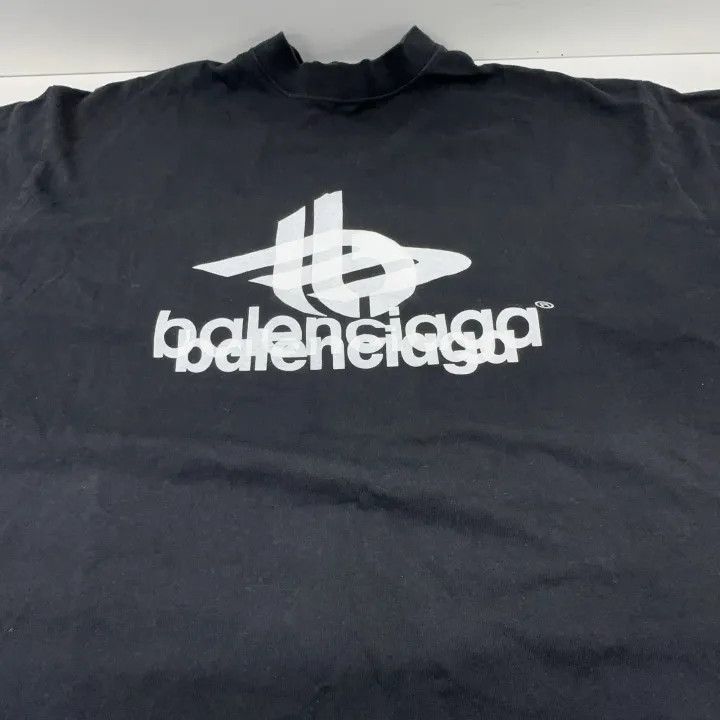 Balenciaga Balenciaga Balenciaga Black Logo Print Short Sleeve TShirt Size US L / EU 52-54 / 3 - 5 Thumbnail