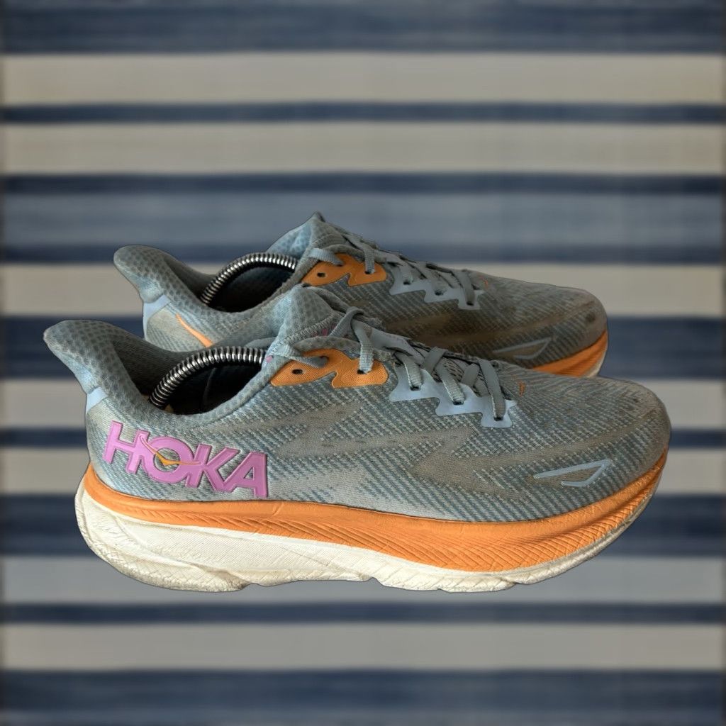 Vintage Hoka One One Clifton 9 Blue Running Sneakers Women’s 9.5 B Shoes Athletic Casual All Season Size US 10 / IT 40 - 1 Thumbnail