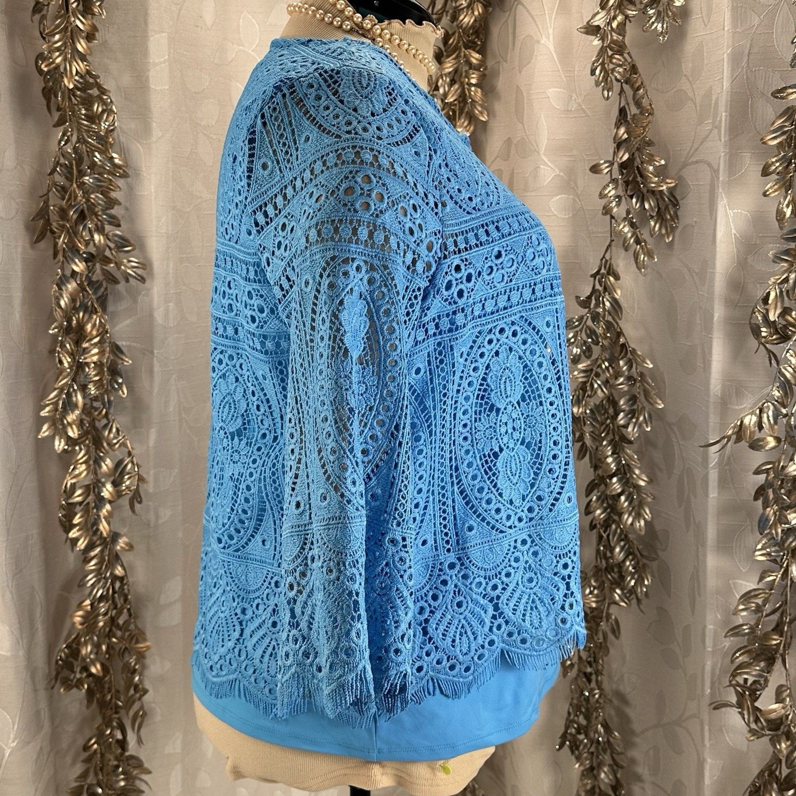 Other Ruby Rd. P XL Pool Blue Lace Jacket & Tank 2-Piece Set Size XL / US 12-14 / IT 48-50 - 2 Thumbnail