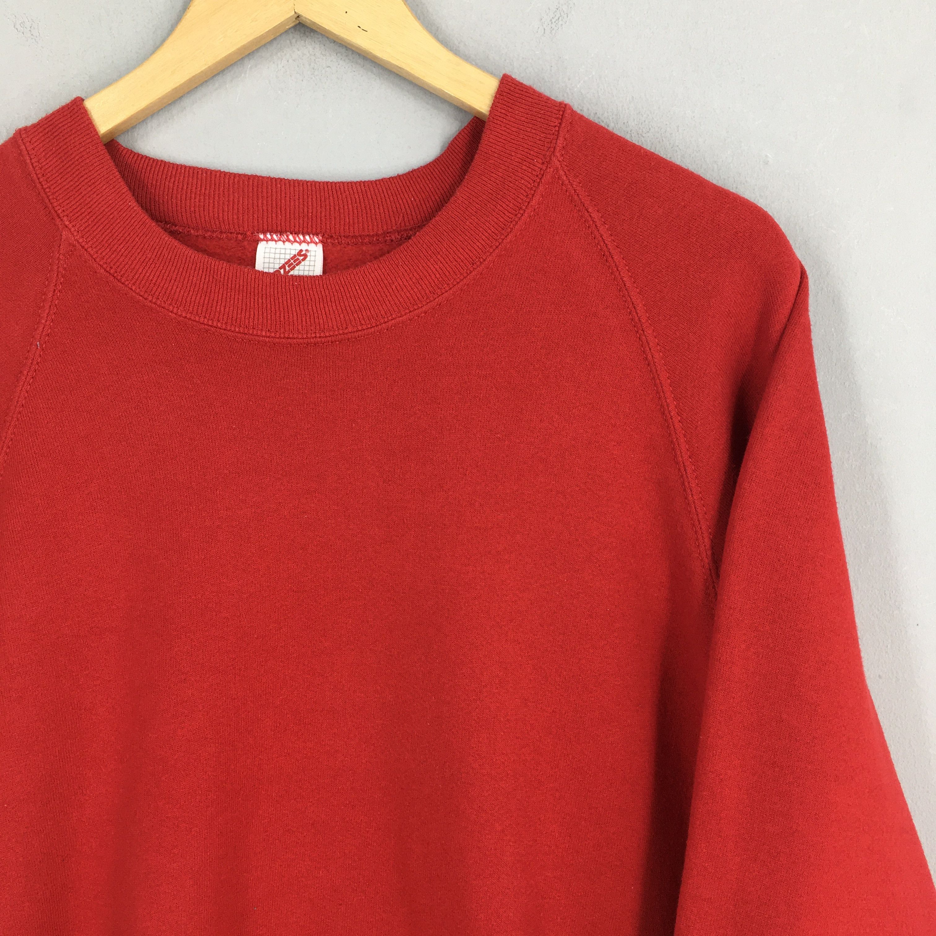 Jerzees Vintage 90s Jerzees Usa Red Chilli Sweatshirt 2XLarge Size US XXL / EU 58 / 5 - 2 Thumbnail