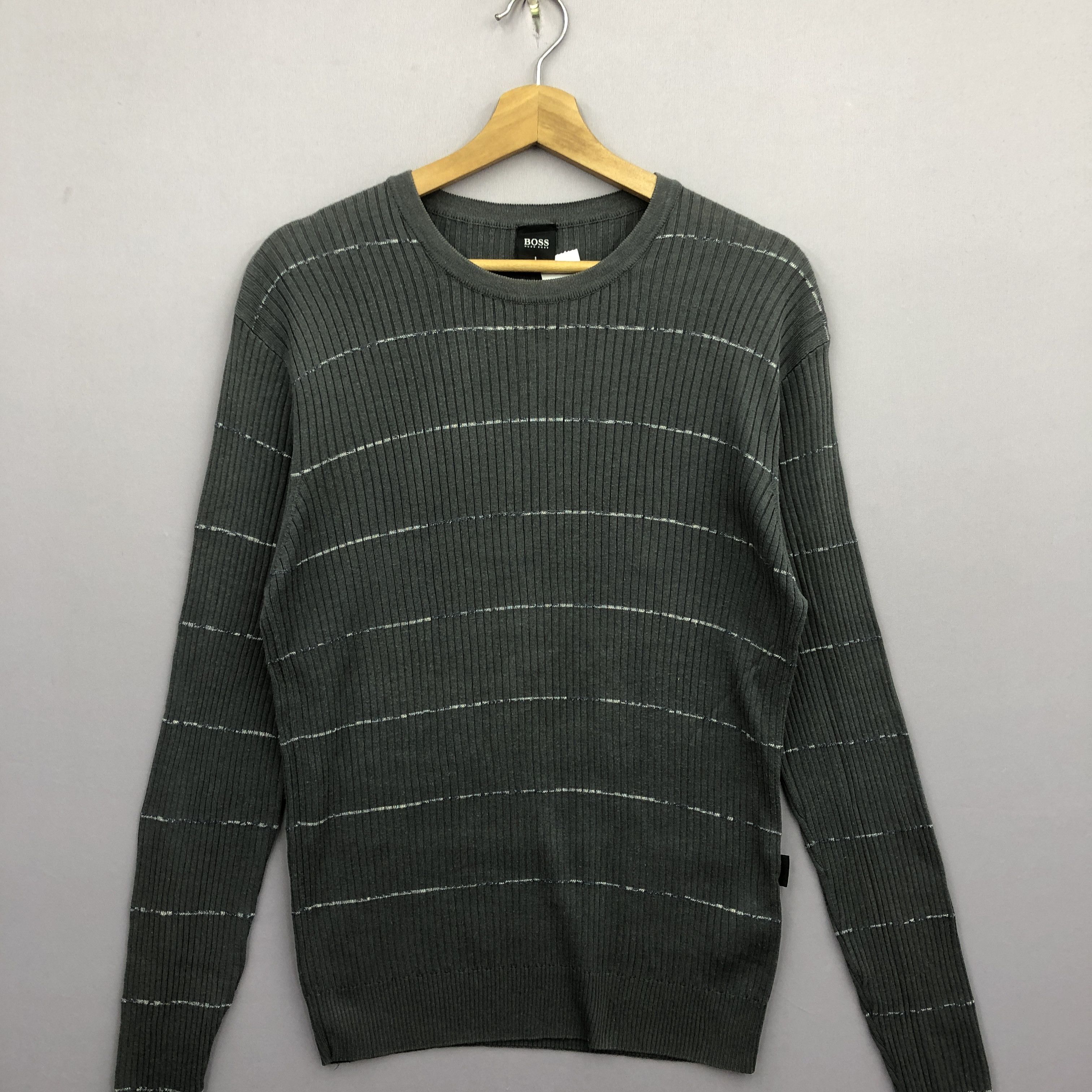 Homespun Knitwear × Hugo Boss × Vintage Hugo Boss Stripe Knit Sweater Sweatshirt Jumper Size US S / EU 44-46 / 1 - 3 Thumbnail