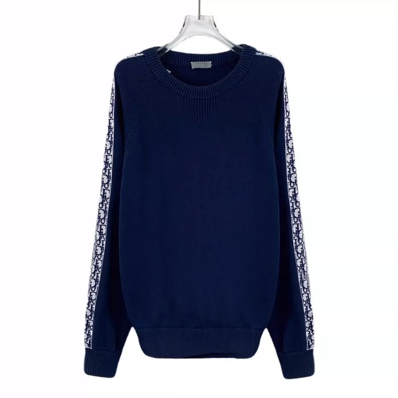 Dior Dior Deep Blue Logo Knit Sweater- DMC Size US L / EU 52-54 / 3 - 1 Thumbnail
