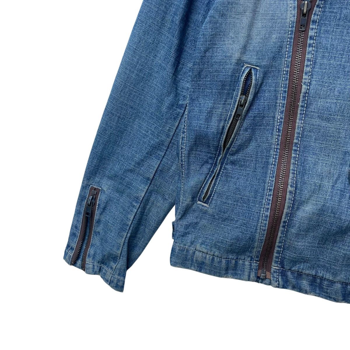 Ekam × Hein Gericke × Japanese Brand 💥Oil Cake Biker Denim Double Collar Jacket Size US M / EU 48-50 / 2 - 6 Thumbnail