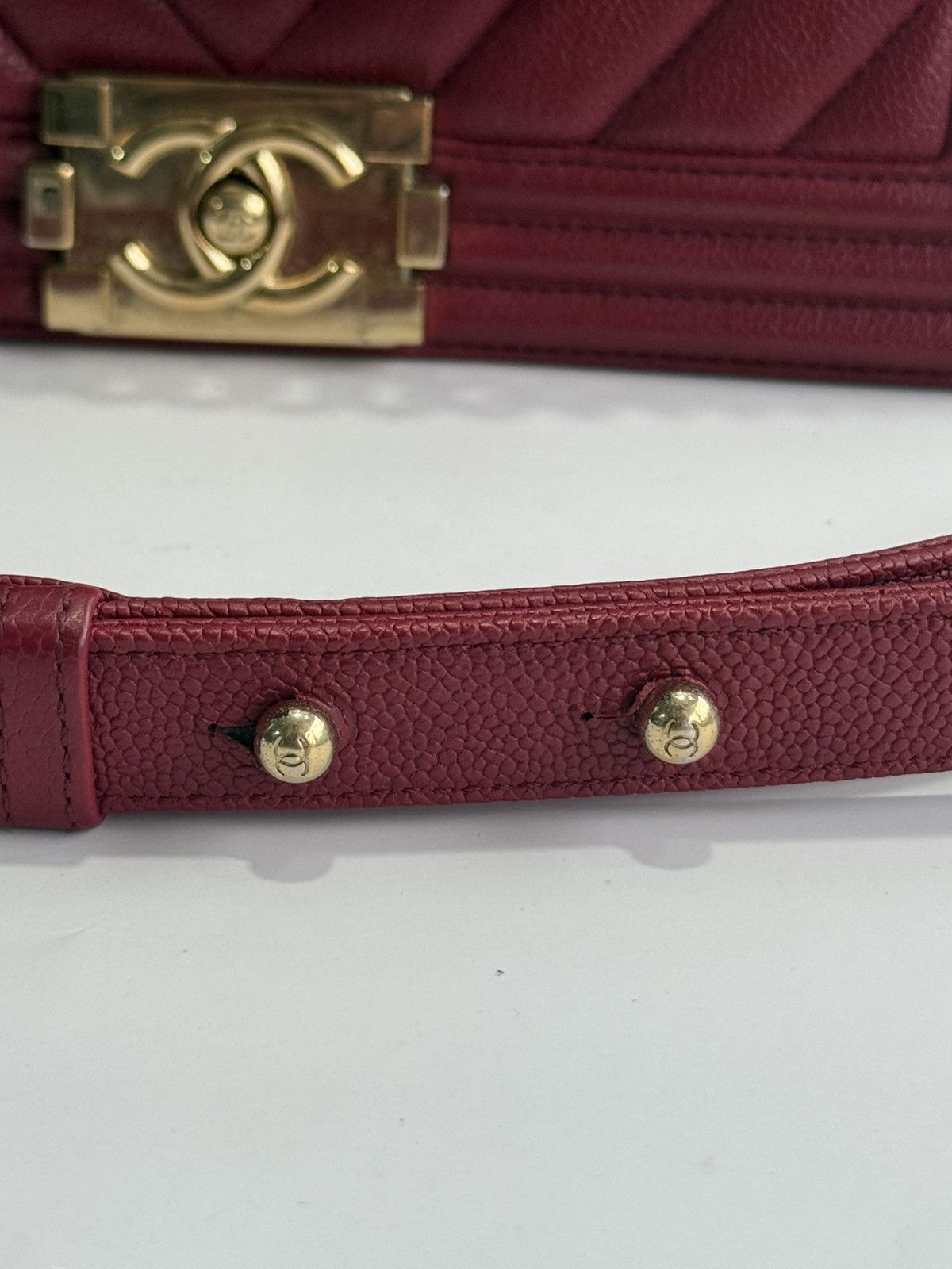 Chanel Chanel - Chevron LeBoy Maroon GHW Bag Size ONE SIZE - 5 Thumbnail