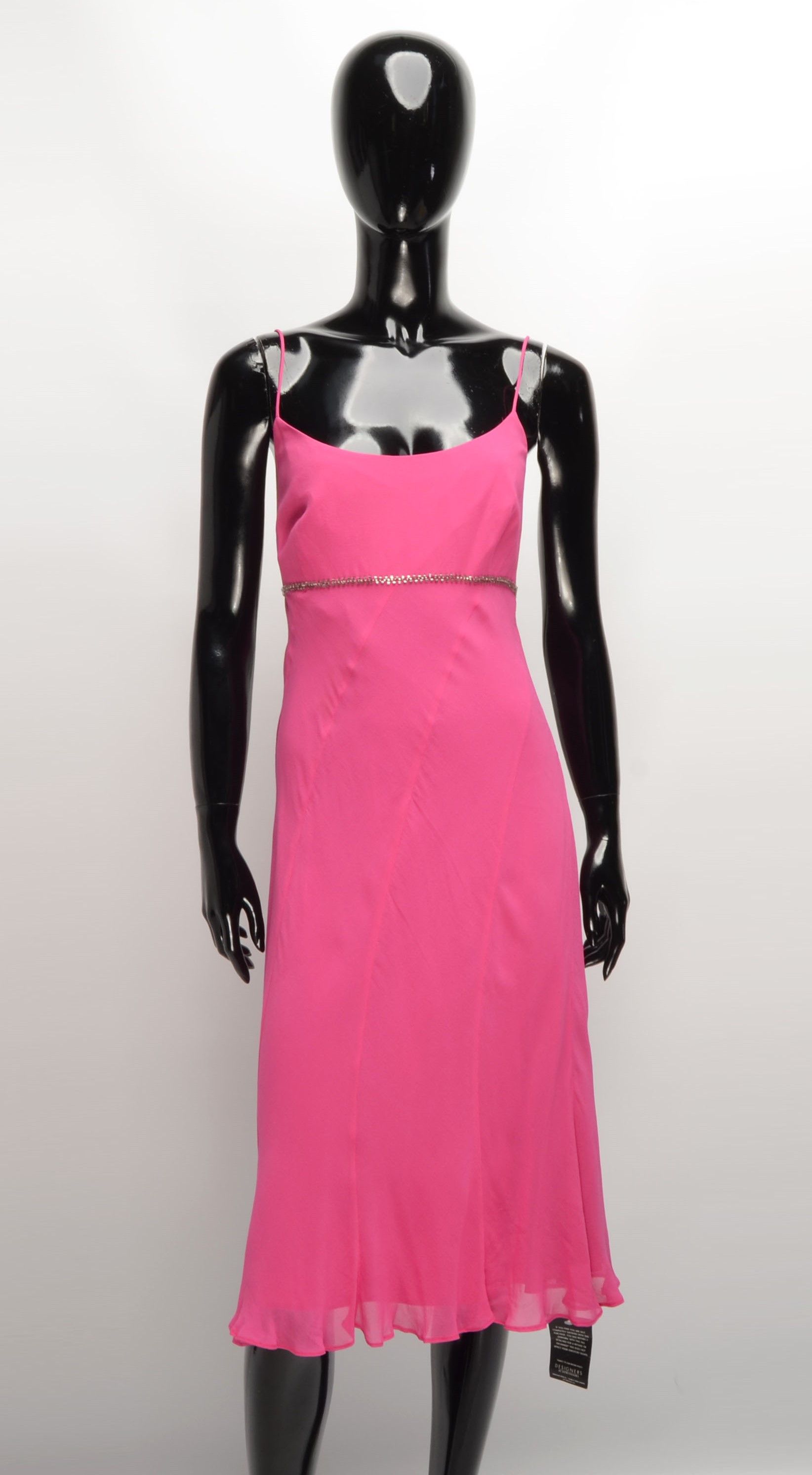 Vintage Vintage Ben De Lisi Pink Y2K Silk Beaded Midi Dress Size M / US 6-8 / IT 42-44 - 1 Thumbnail