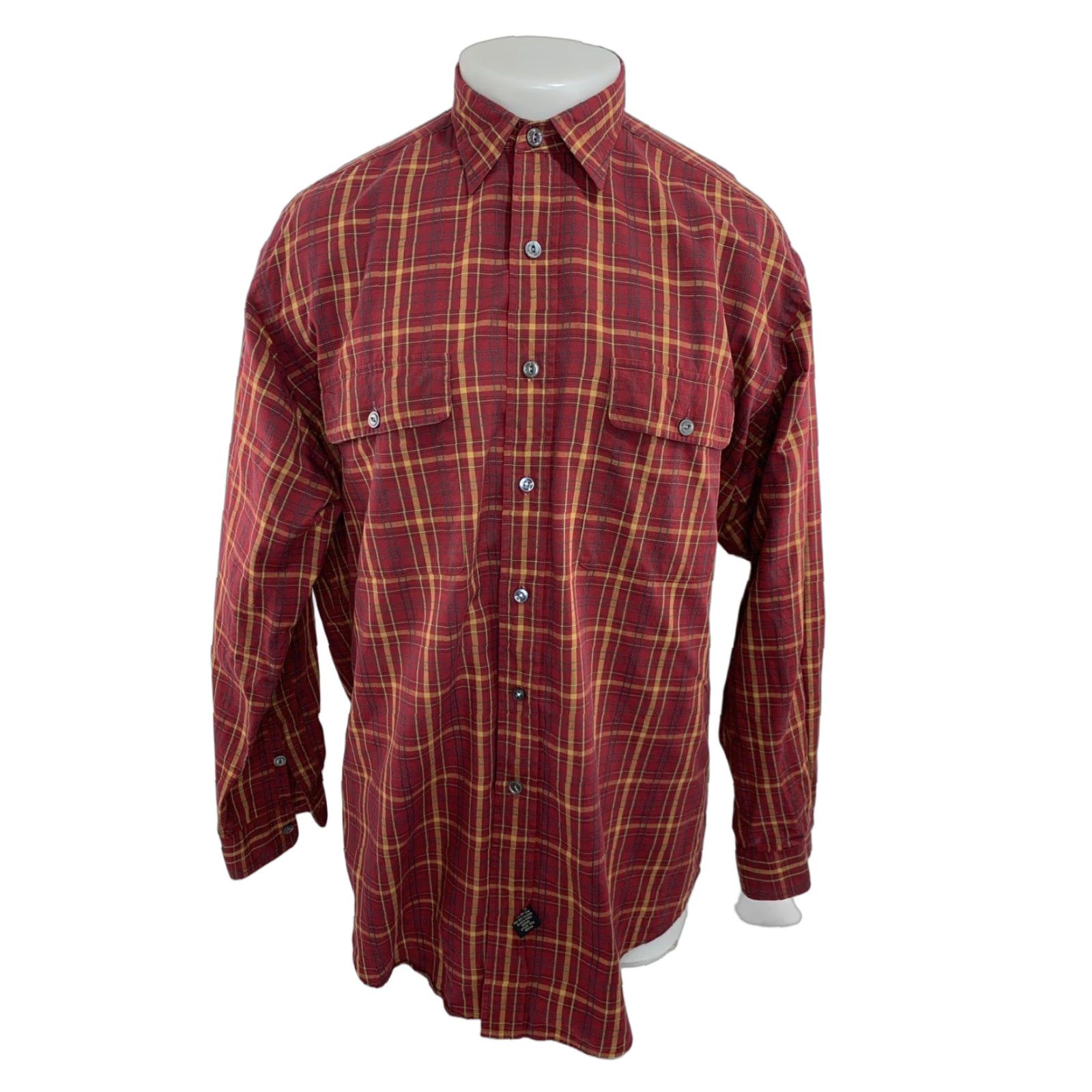 Ralph Lauren RRL Ralph Lauren - Mens L Plaid Work Shirt Button-Up Long Sleeve Size L Color Red / Tan / Green Size US L / EU 52-54 / 3 - 1 Thumbnail