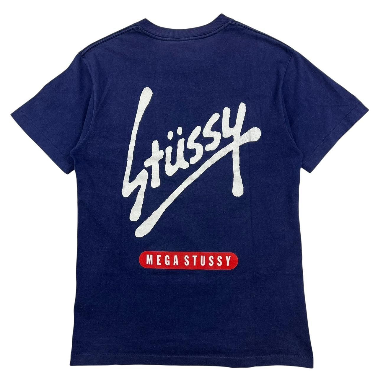 Stussy Vintage 2000s "Mega Stussy" T-shirt Blue - Small Size US S / EU 44-46 / 1 - 1 Thumbnail