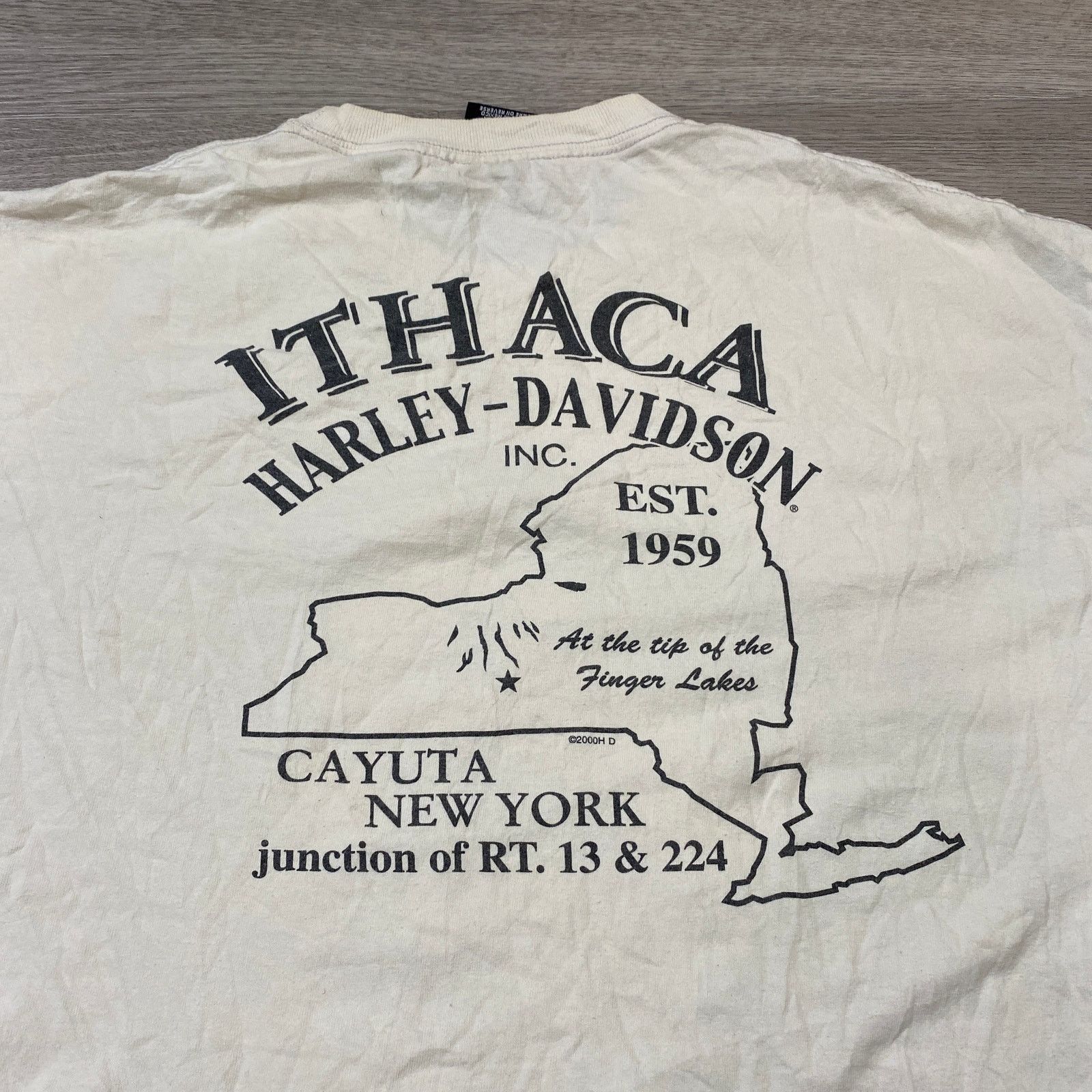Harley Davidson VTG Y2K Harley Davidson Motorcycle Monkey Ithaca T Shirt XL Size US XL / EU 56 / 4 - 4 Thumbnail