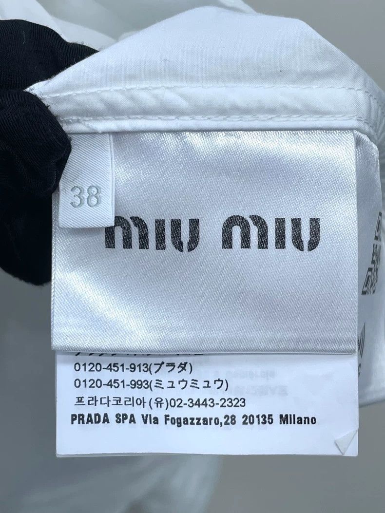 Prada Miu Miu White Embroidered Long Sleeve Shirt-2506 Size M / US 6-8 / IT 42-44 - 5 Thumbnail
