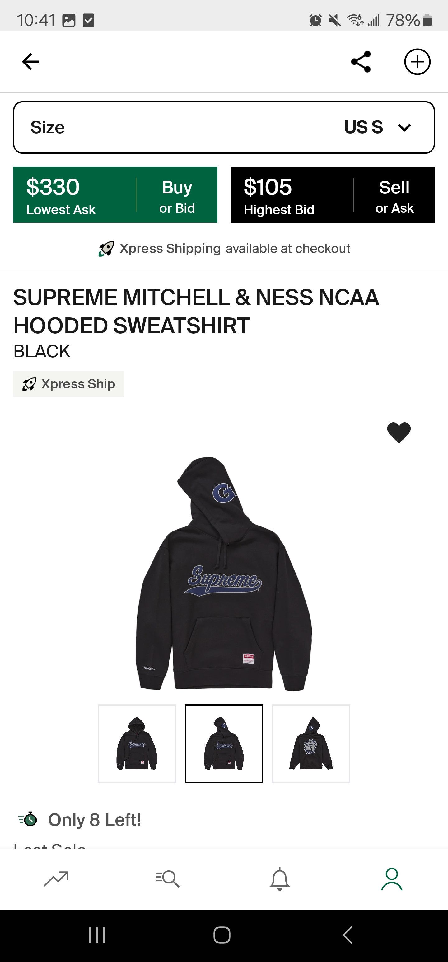Mitchell & Ness × NCAA × Supreme Supreme NCAA Mitchell & Ness Black Hoodie FW24 Size US S / EU 44-46 / 1 - 1 Thumbnail