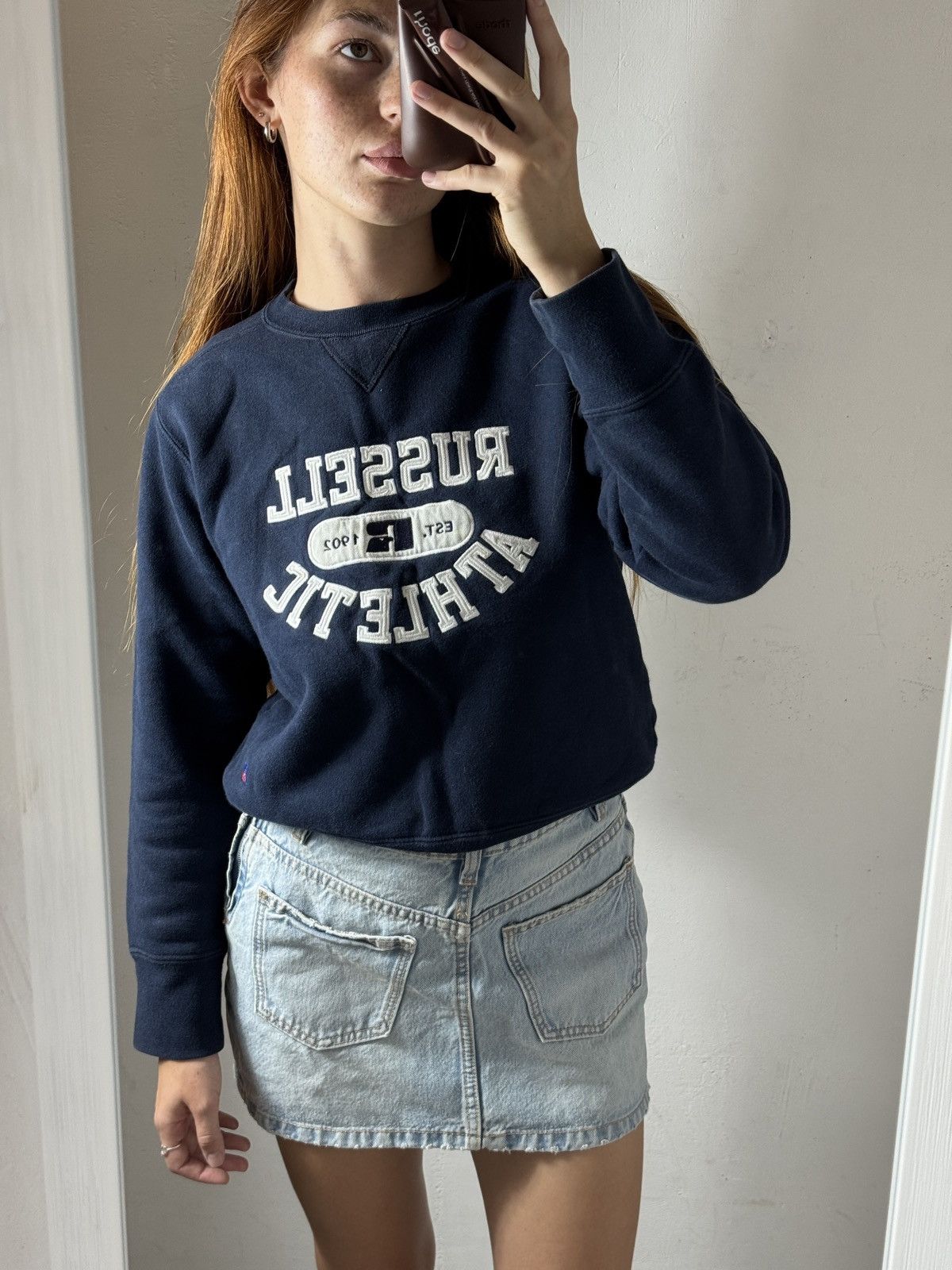 Russell Athletic VINTAGE RUSSELL ATHLETIC 2000s BIG LOGO AMERICAN SWEATSHIRT Size S / US 4 / IT 40 - 6 Thumbnail