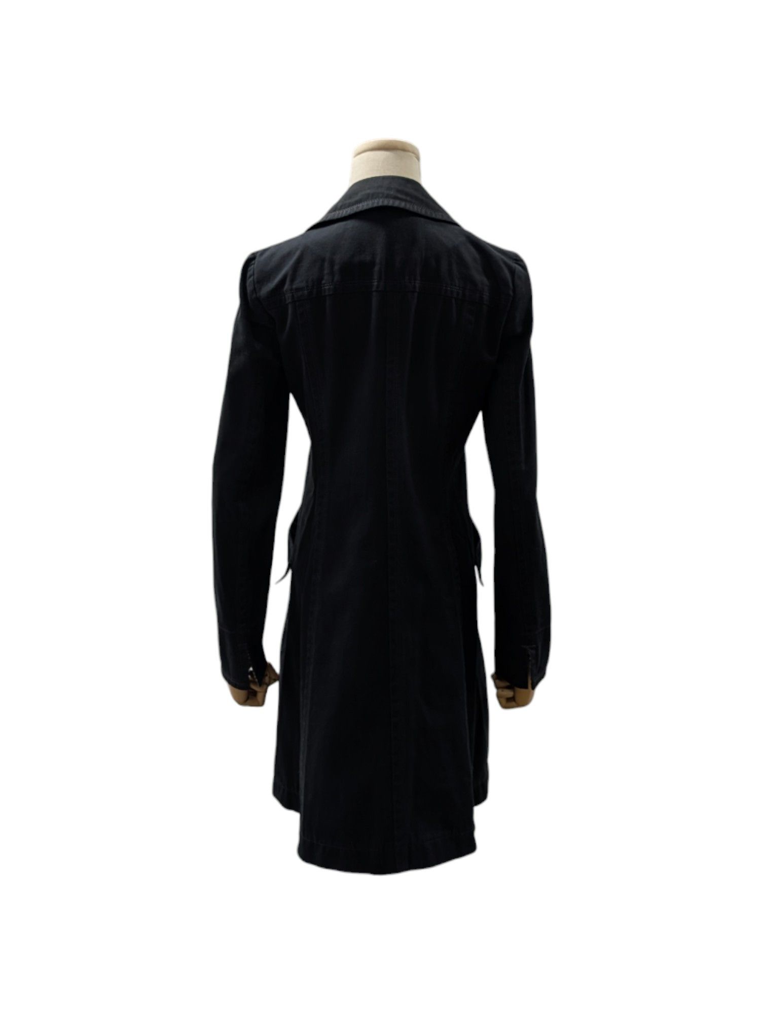 Burberry Black Cotton Mid-Length Jacket Size S / US 4 / IT 40 - 2 Thumbnail