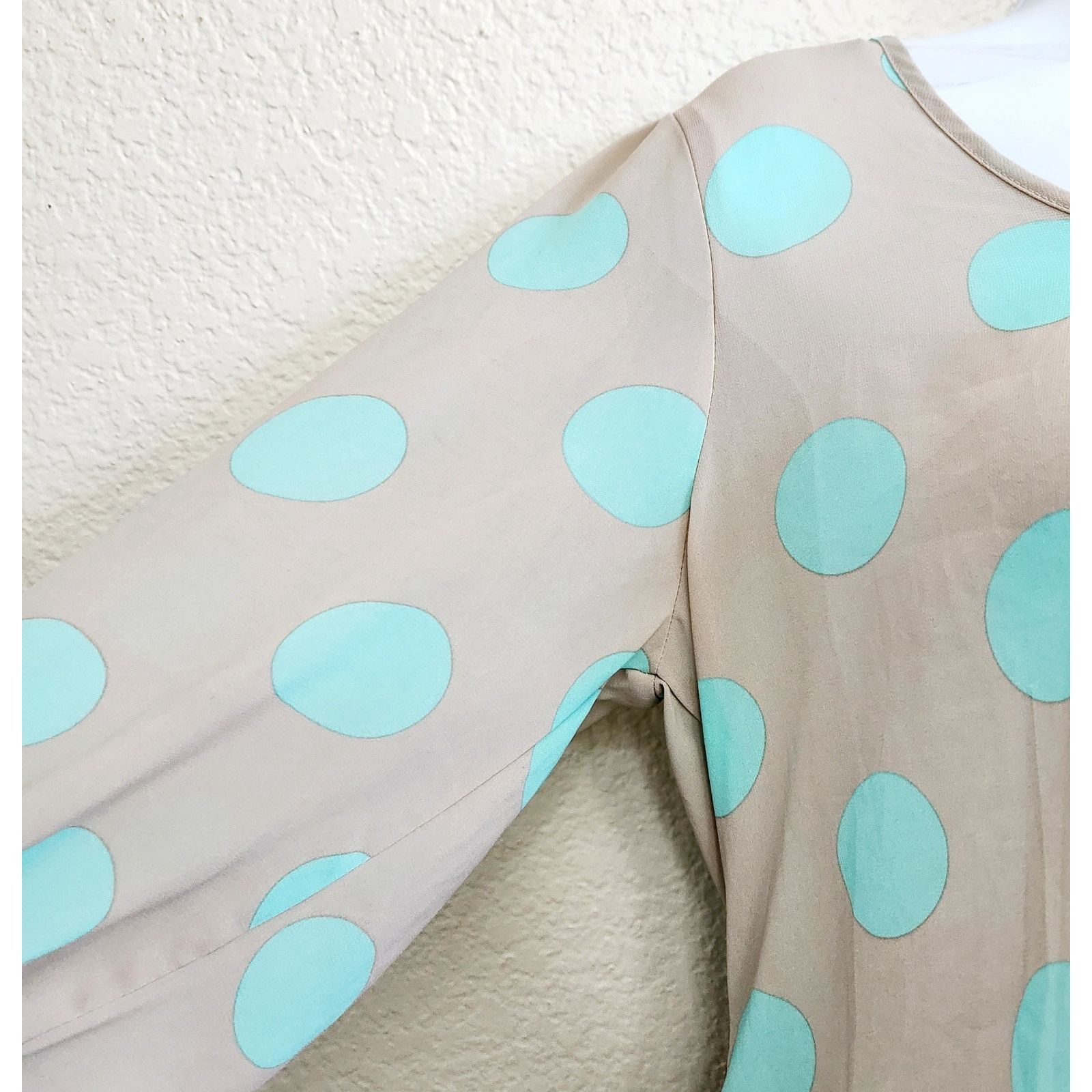 Other Heartsoul Tan Teal Polka Dot Top Medium Crisscross Back Size M / US 6-8 / IT 42-44 - 2 Thumbnail