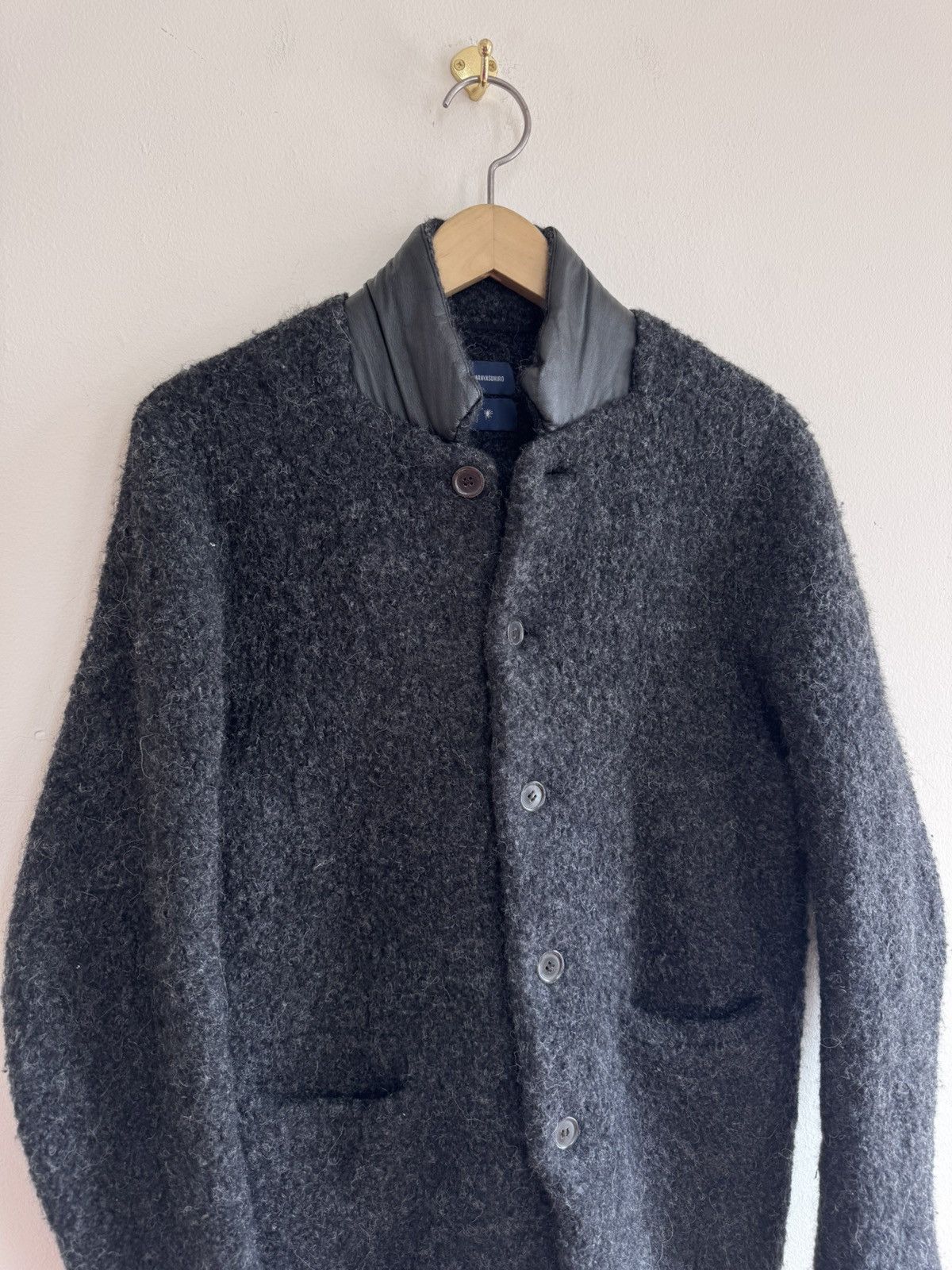 Maison MIHARA YASUHIRO Mihara Yasuhiro Alpaca Wool Jacket Leather Collar Size US M / EU 48-50 / 2 - 2 Thumbnail
