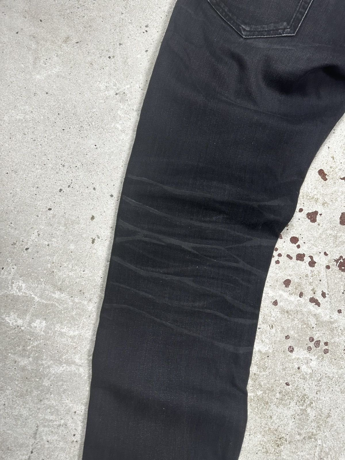 Saint Laurent Paris Saint Laurent Paris SS20 Black ‘D21’ Waxed Whiskers Skinny Size US 29 - 20 Thumbnail