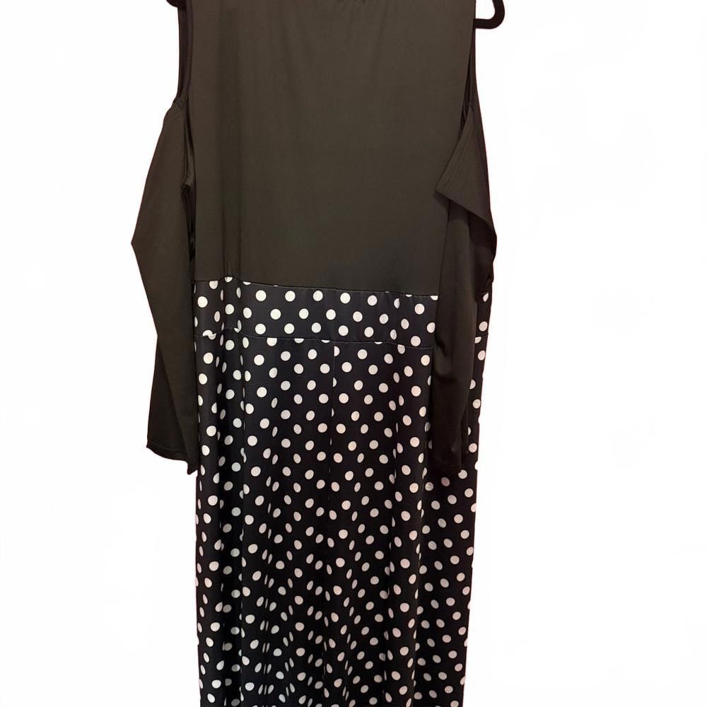 Designer Chic Polka Dot Maxi Dress - Black & White Size 4XL / US 24-26 - 3 Thumbnail