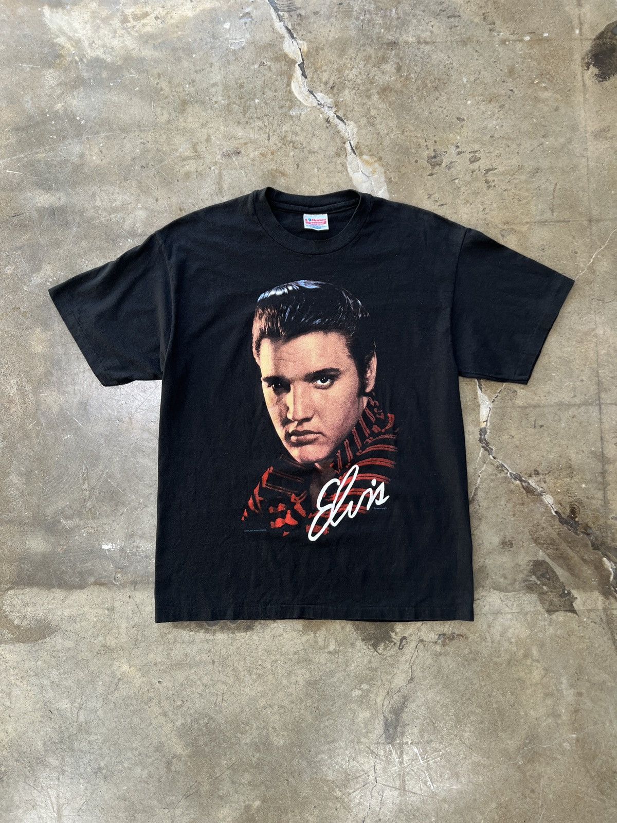 Band Tees × Vintage Vintage 1990s Elvis Portrait Tee Sz. Large Size US L / EU 52-54 / 3 - 2 Thumbnail