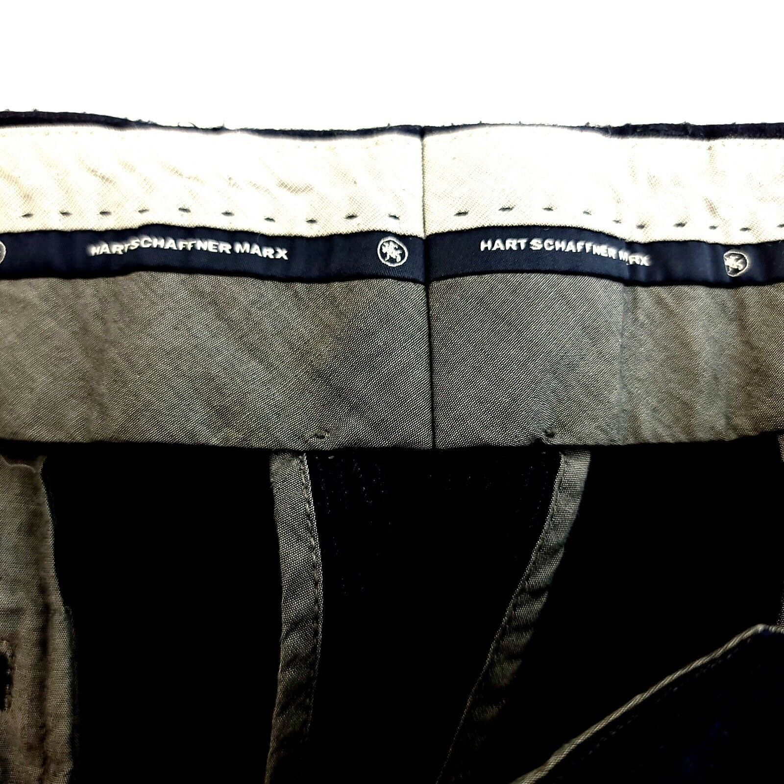 Hart Schaffner Marx Hart Schaffner Marx Flannel Wool Blue Striped Flat Front Dre Size 36R - 3 Thumbnail