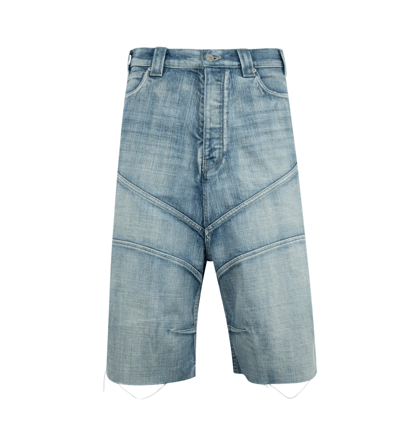 Balenciaga o1h1sh11225 Knee Dart Shorts in Light Blue Size US 32 / EU 48 - 1 Thumbnail