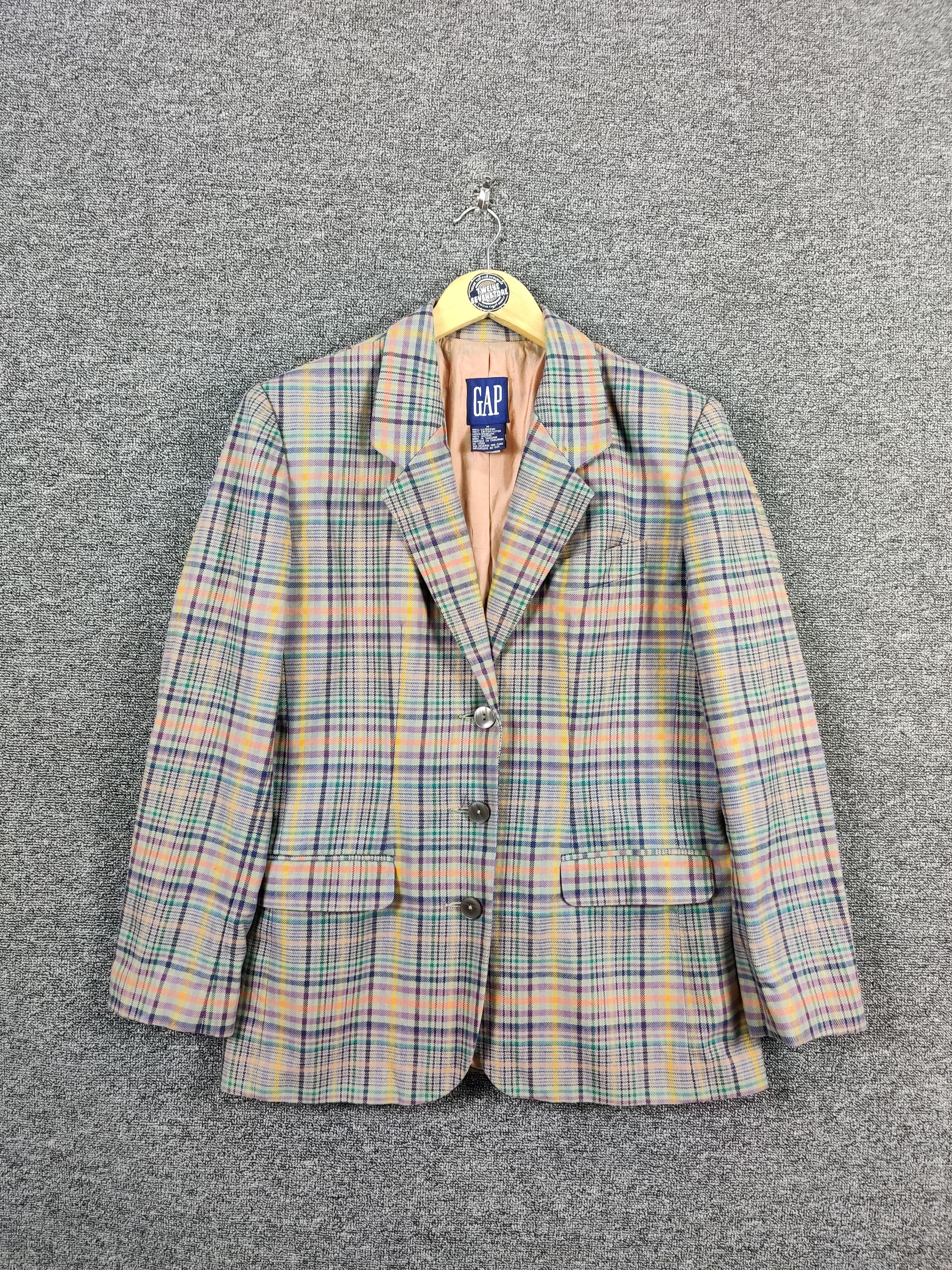 Gap Vintage Gap Checkered Single Breasted Balzer Coat Size US M / EU 48-50 / 2 - 1 Thumbnail