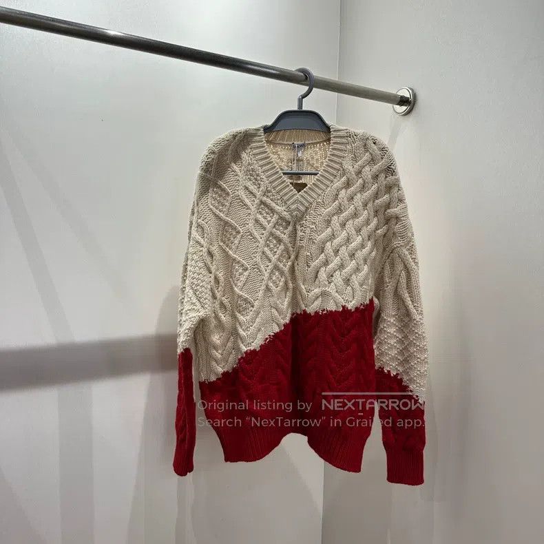 Loewe Loewe Contrast color logo leather patch wool knitted long Size XS / US 0-2 / IT 36-38 - 1 Thumbnail