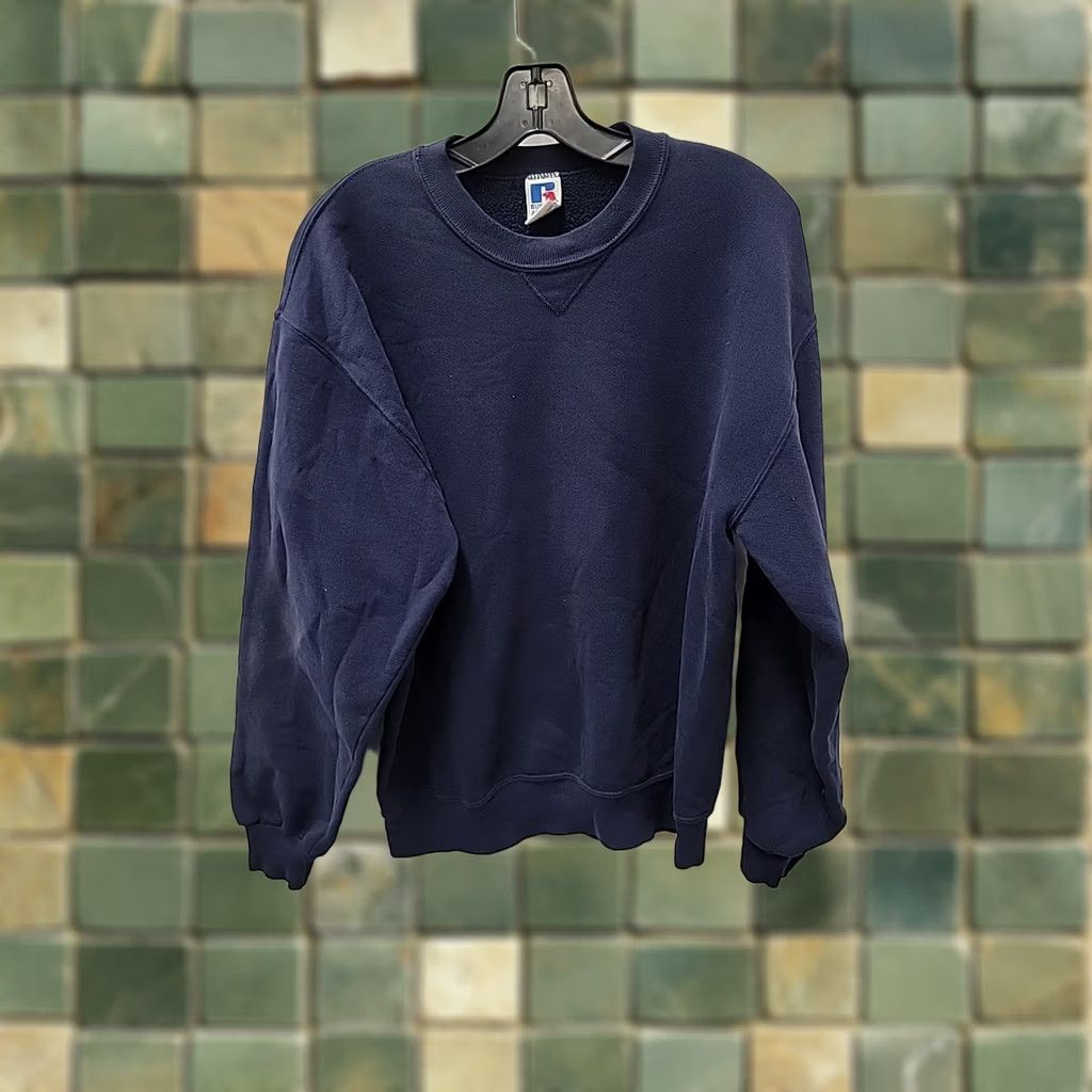 Russell Athletic VINTAGE Russell Athletic Sweatshirt Mens Large Navy-Blue Made In USA Size US L / EU 52-54 / 3 - 1 Thumbnail