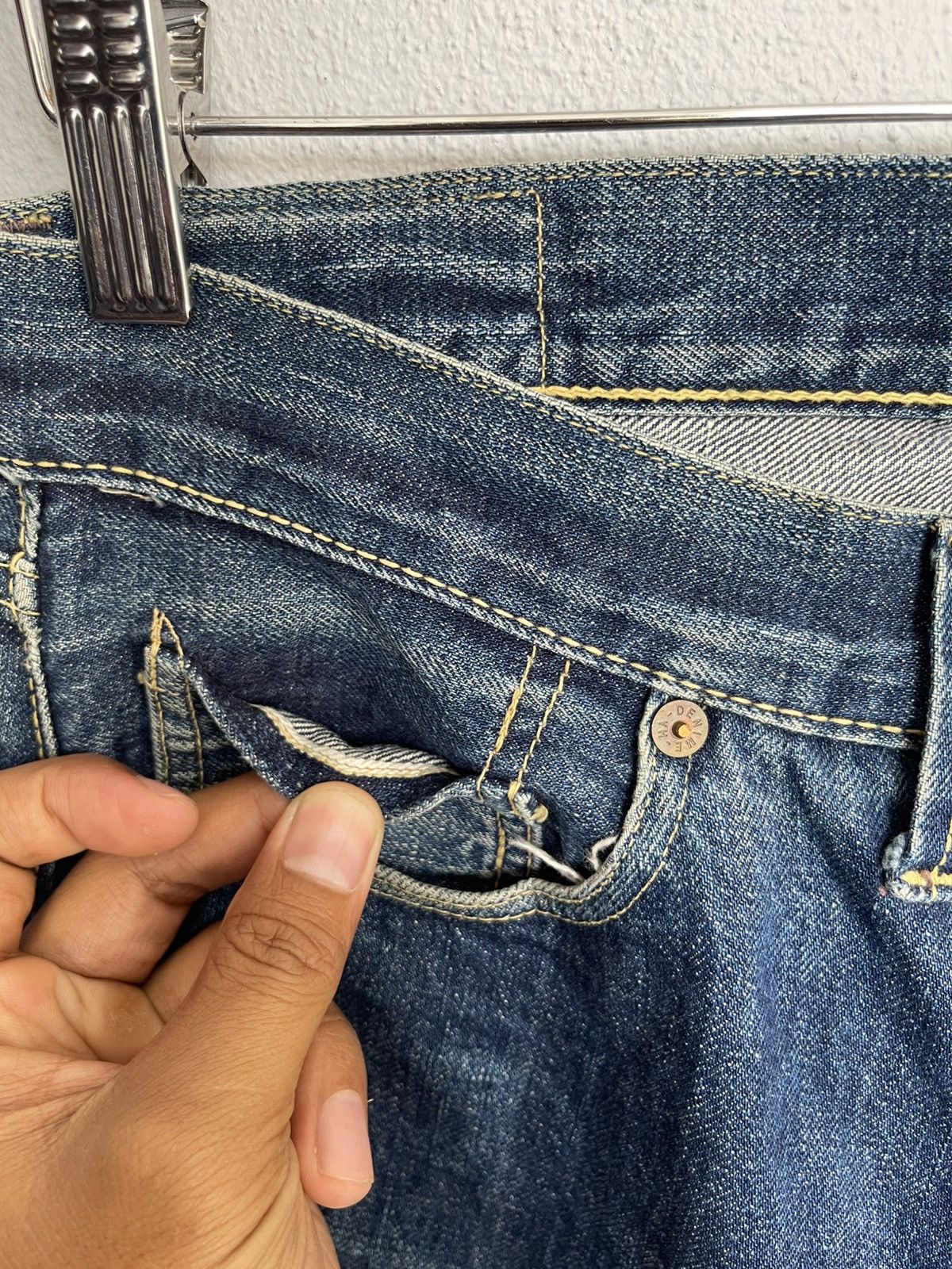 Denime Vintage Distressed Denime Selvedge Denim Size US 30 / EU 46 - 3 Thumbnail