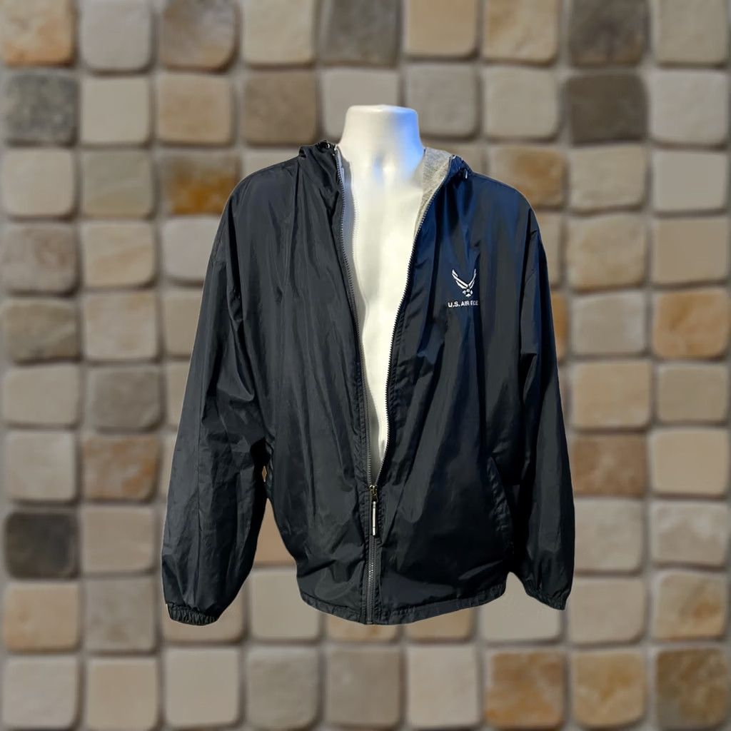 Vintage VINTAGE U.S. Air Force Full Zip Jacket Hood Mens Large Navy Blue Zip Pockets VTG 2000s Size US L / EU 52-54 / 3 - 1 Thumbnail
