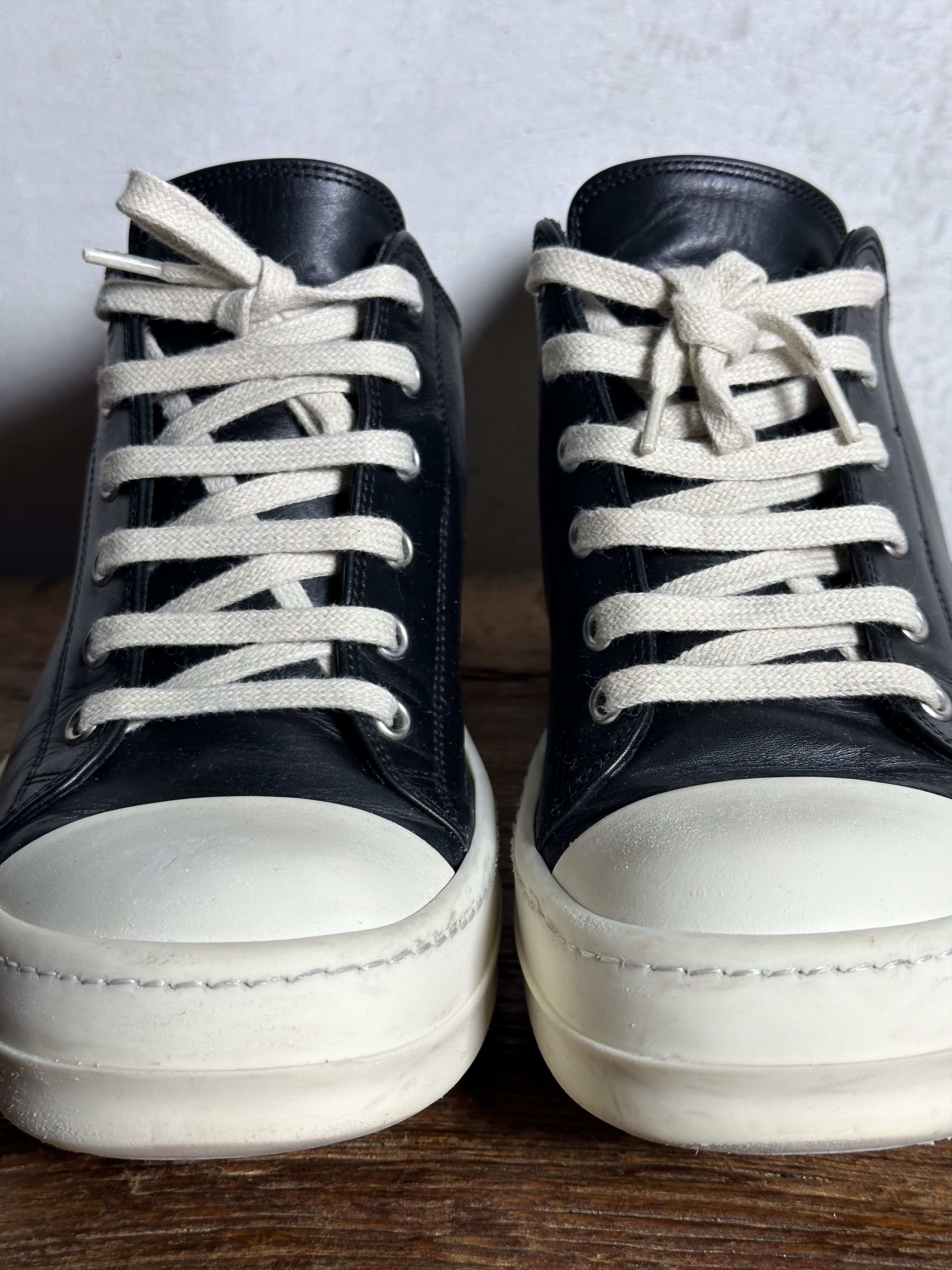 Rick Owens Rick Owens Milk Black Low Top Ramones Size US 7 / EU 40 - 6 Thumbnail
