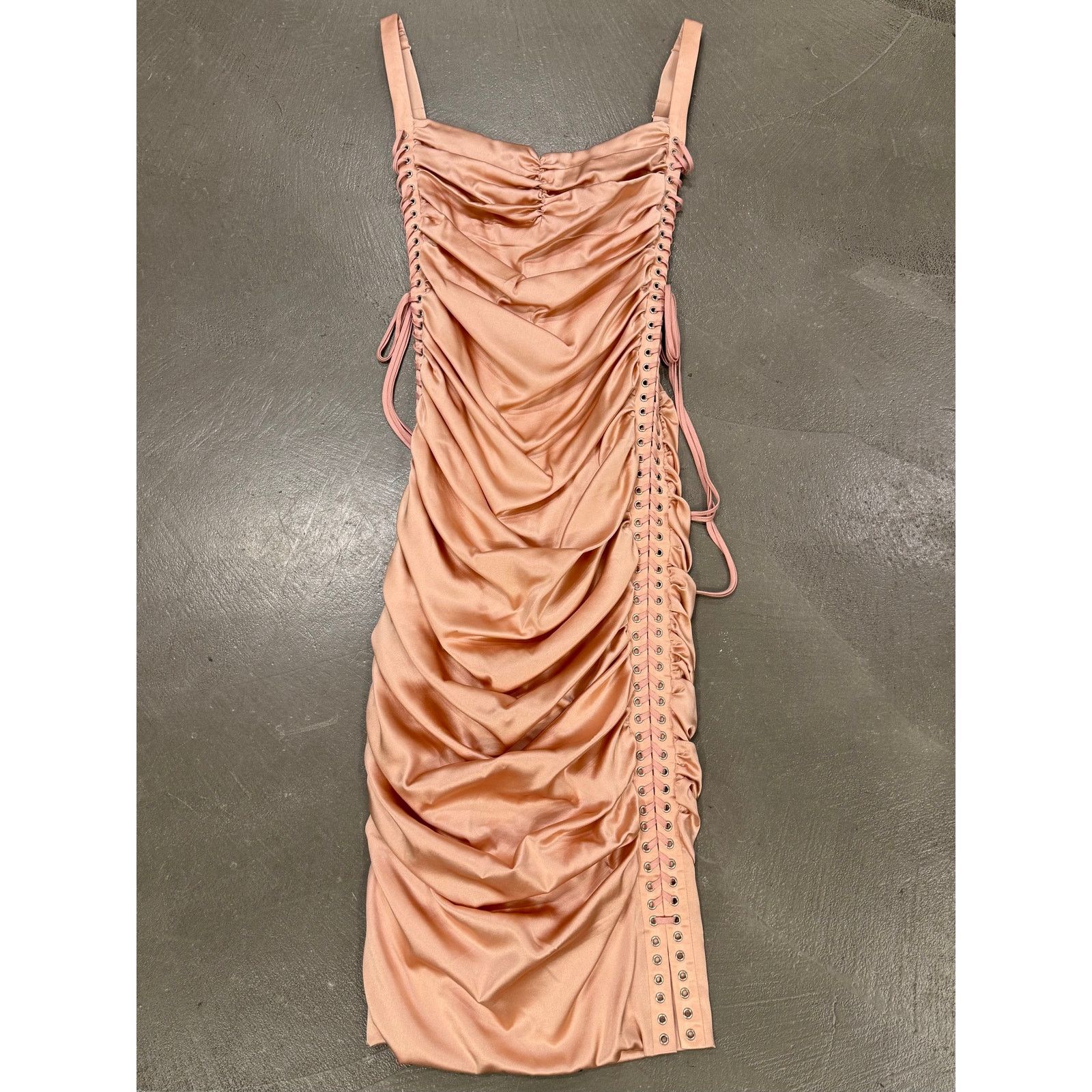 Dolce & Gabbana S/S2003 Dolce & Gabbana lace-up bondage ruched silk dress Size M / US 6-8 / IT 42-44 - 1 Thumbnail
