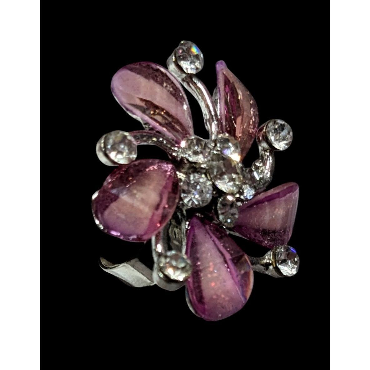 Other Whimsical Fairycore Purple And Silver Tone Ring Adjustable S Size ONE SIZE - 5 Thumbnail