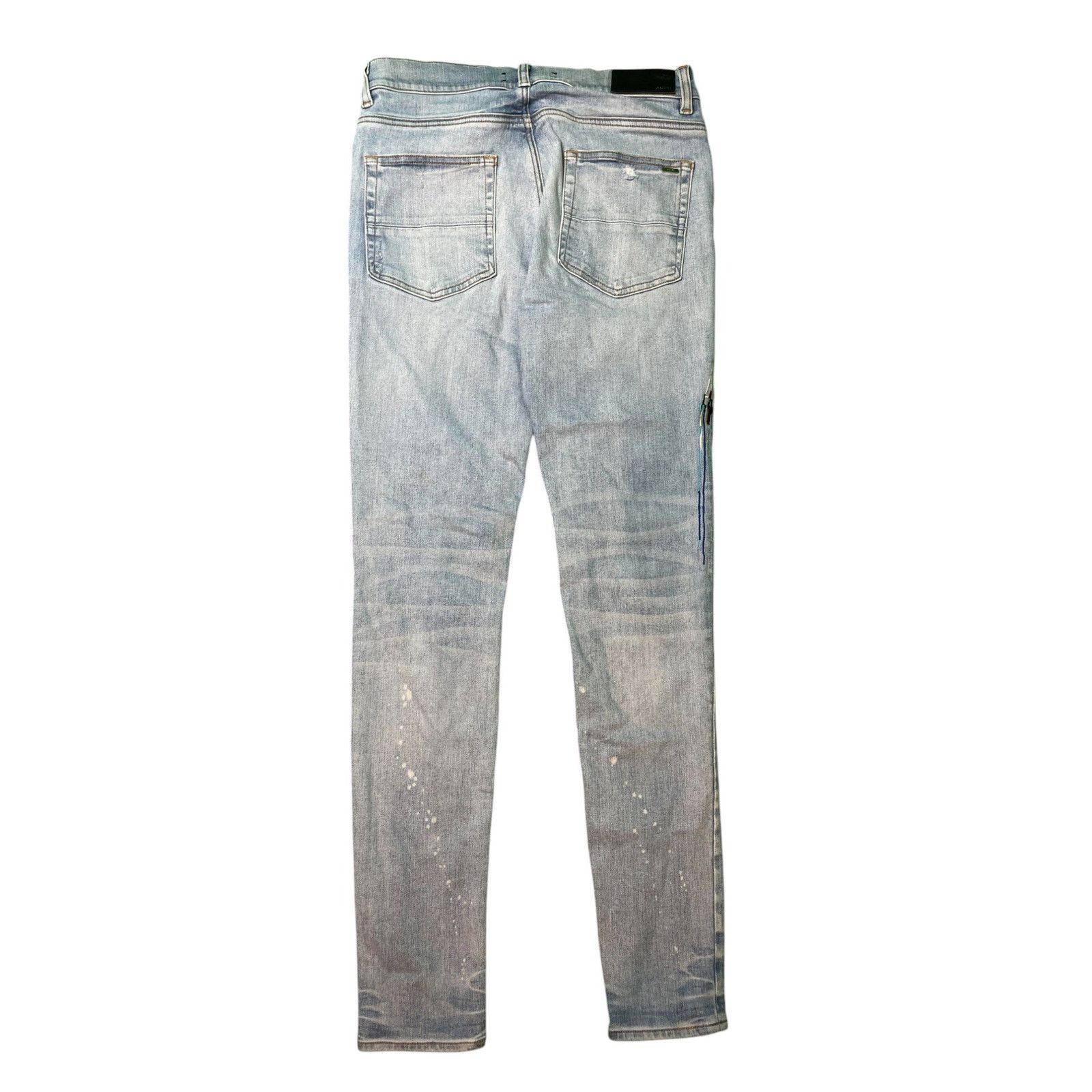 Amiri Amiri Side Logo Paint Drip Light Wash Jeans Size US 32 / EU 48 - 2 Thumbnail