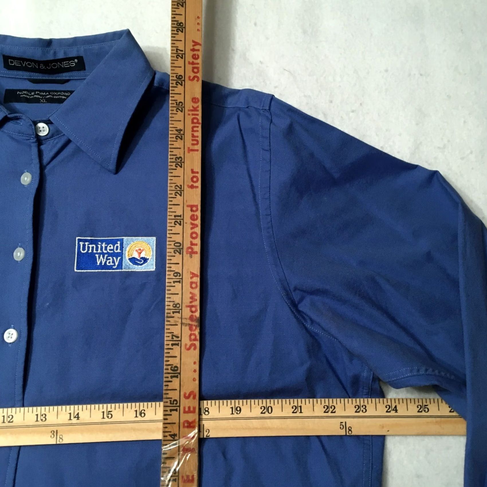Vintage United Way Charity Embroidered blue Devon And Jones Long Sleeve Shirt Mens XL Size US XL / EU 56 / 4 - 5 Thumbnail