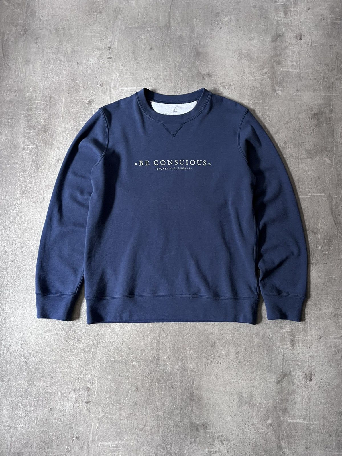 Brunello Cucinelli Brunello Cucinelli ''Be Conscious'' navy blue sweatshirt Size US S / EU 44-46 / 1 - 1 Thumbnail