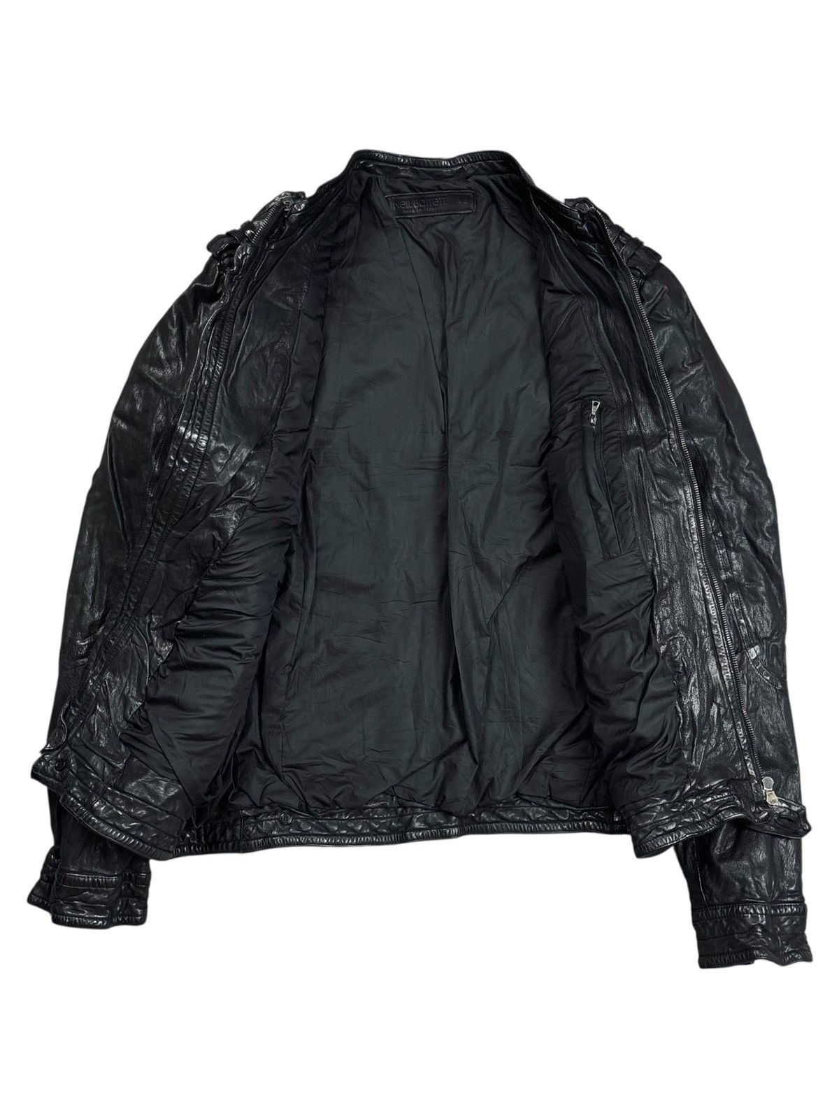 Neil Barrett Archive Neil Barrett - Riri Zips Wrinkled Leather Jacket Size US M / EU 48-50 / 2 - 2 Thumbnail