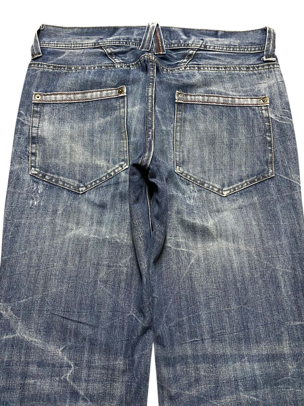 Japanese Brand Vintage Superubis Thunder Fade Wash Distressed Loose Jeans Size US 33 - 4 Thumbnail