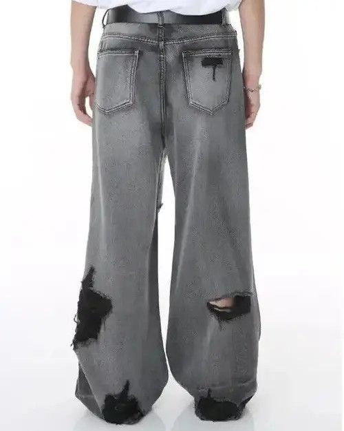 Japanese Brand Worn Out Wide Leg Denim Size US 29 - 3 Thumbnail